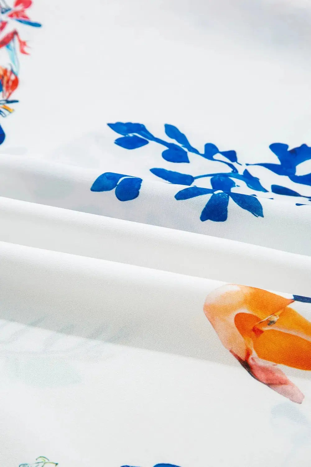 Bloom Printed 3/4 Sleeve Tie Neck Tassel Boho Blouse - Be Bliss Boutique