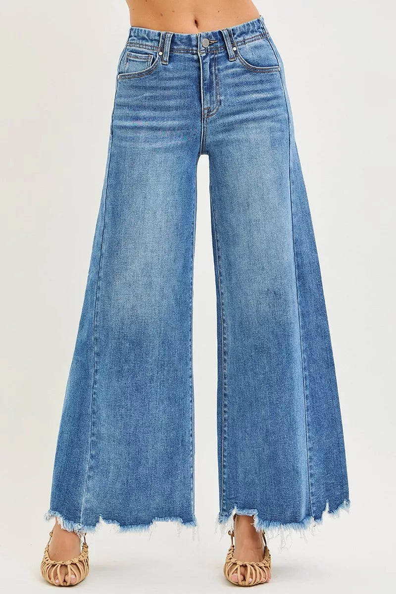 RISEN Jeans - High Rise Ankle Wide Jeans - Be Bliss Boutique