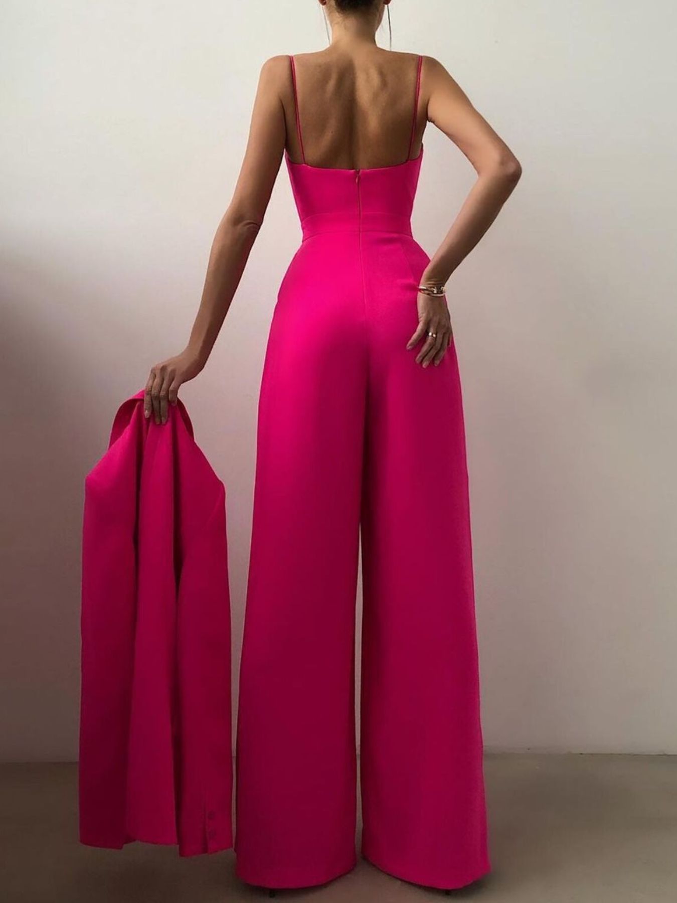 Full Size Spaghetti Strap Wide Leg Jumpsuit - Be Bliss Boutique