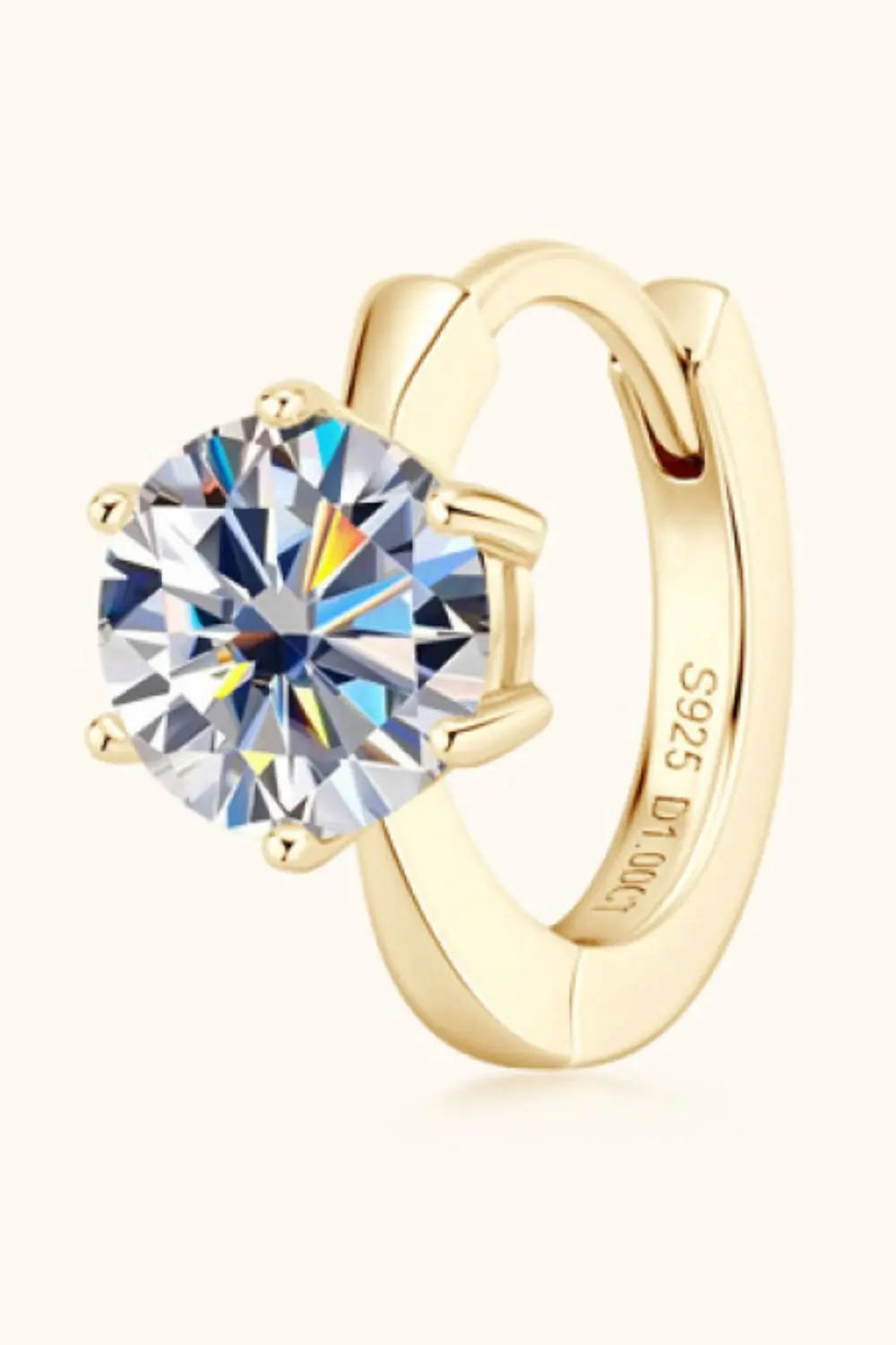 2 Carat Certified Moissanite Sterling Silver Huggie Earrings - Be Bliss Boutique