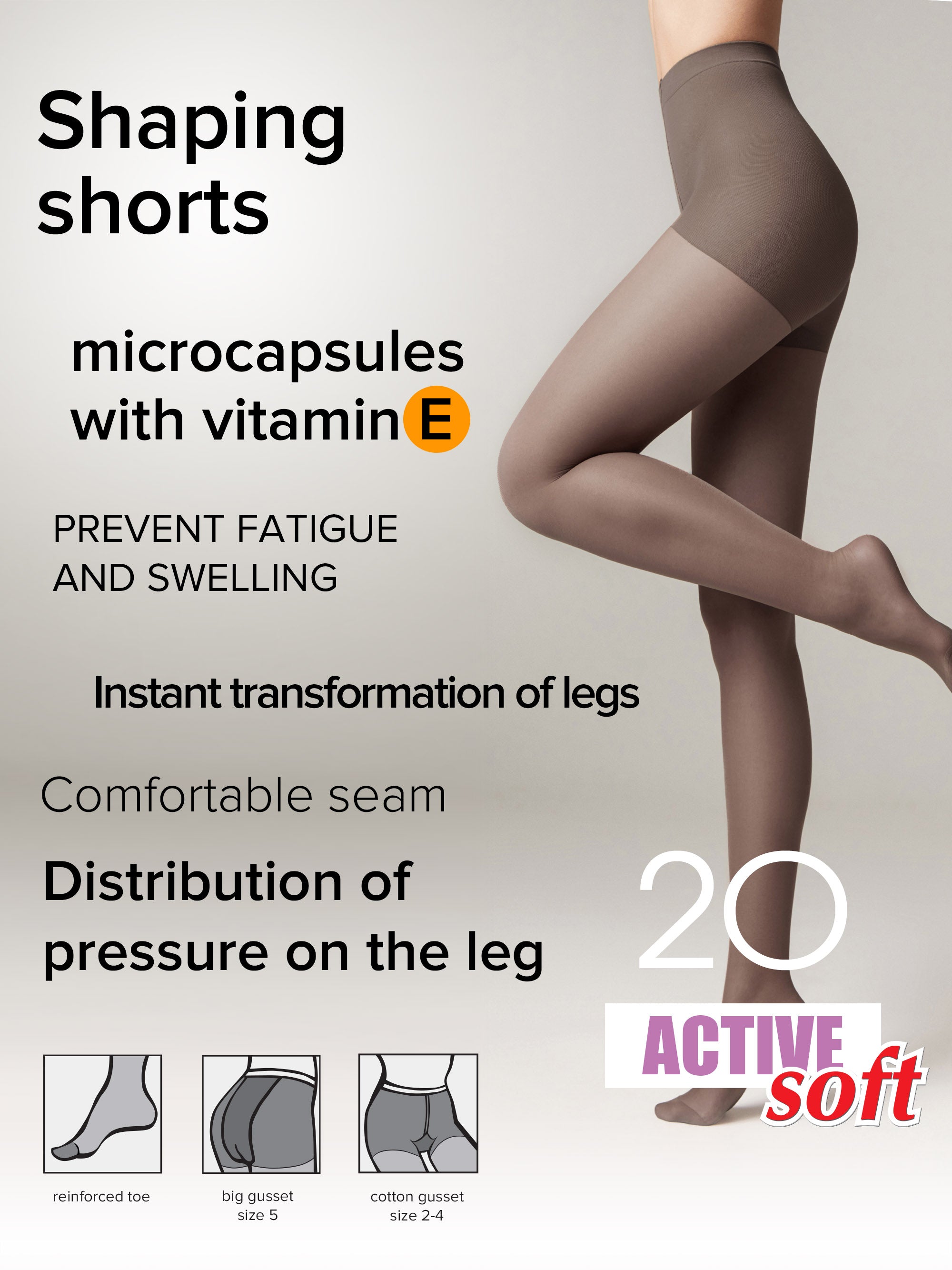 Conte Tights Active Soft 20 Den - Shaping Support with Vitamin E - Be Bliss Boutique