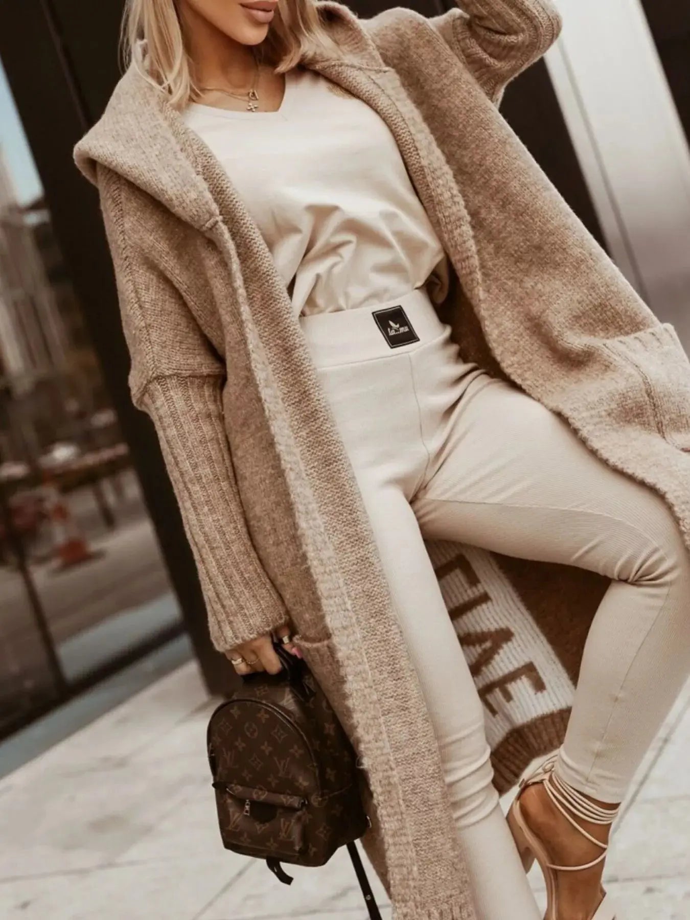 Full Size Hooded Knit Open Front Cardigan - Be Bliss Boutique