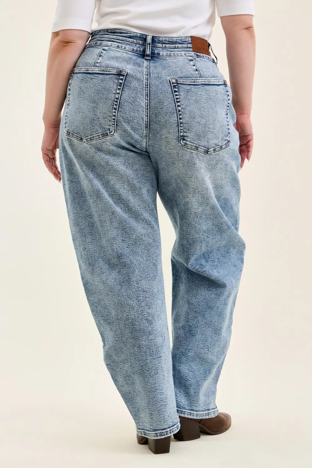 Judy Blue Full Size High Waist Marlow Arc Leg Jeans with Double Waistband - Be Bliss Boutique