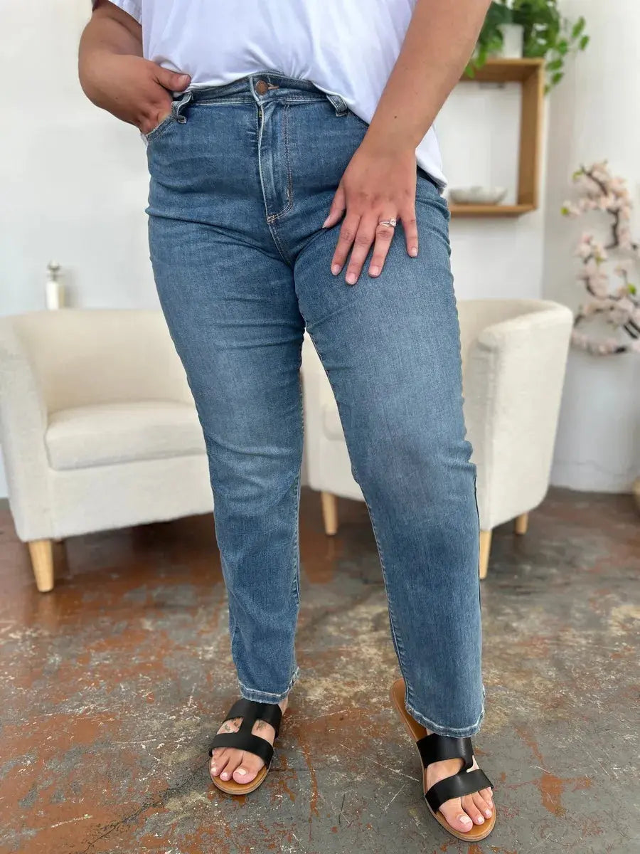 Full Size/Plus Size High Waist Straight Judy Blue Jeans - Be Bliss Boutique