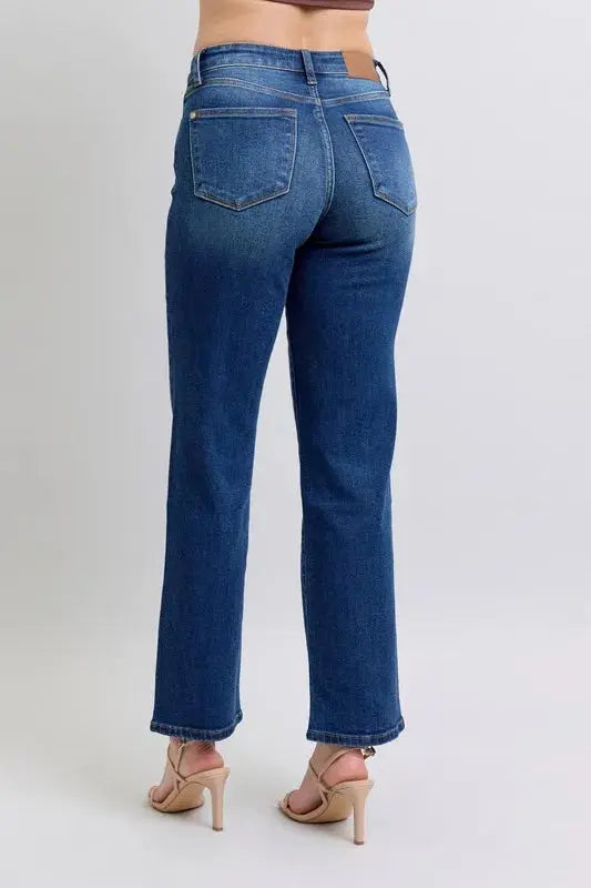 Plus Size Side Seam Detail Straight Leg Judy Blue Jeans - Be Bliss Boutique