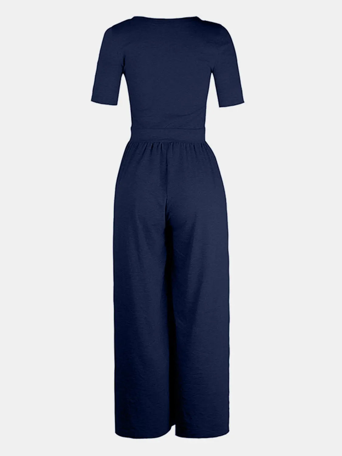 Scoop Neck Short Sleeve Jumpsuit - Be Bliss Boutique