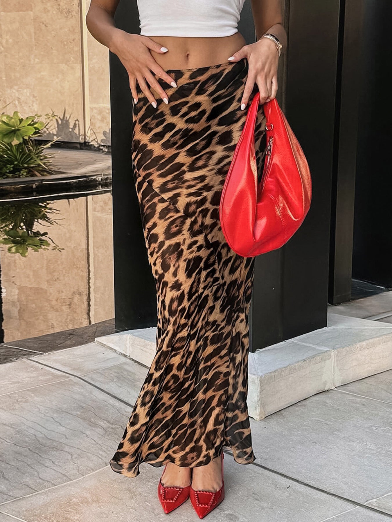 Leopard Print Bodycon Maxi Skirt - Be Bliss Boutique