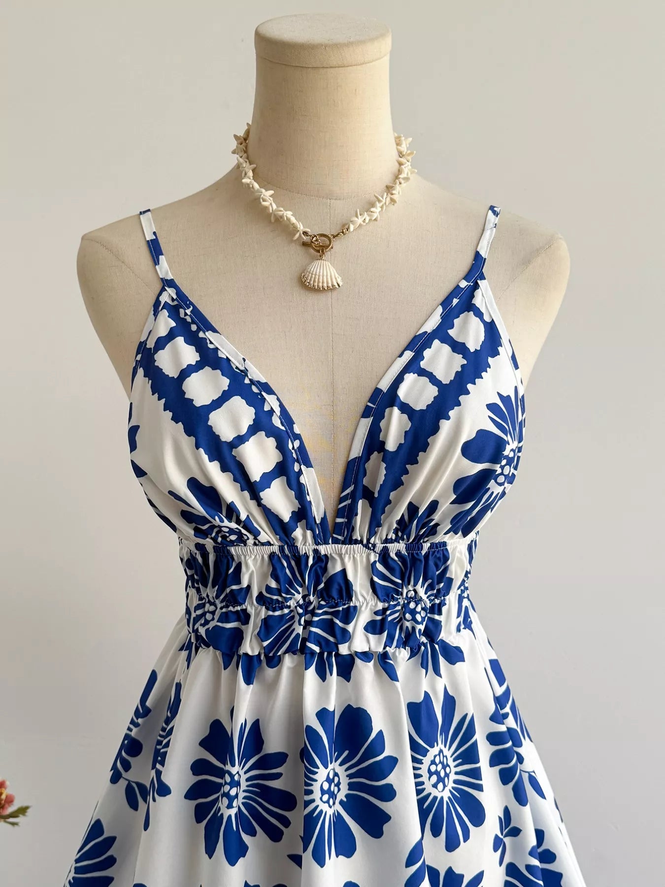 Floral Print V Neck Mini Dress - Be Bliss Boutique