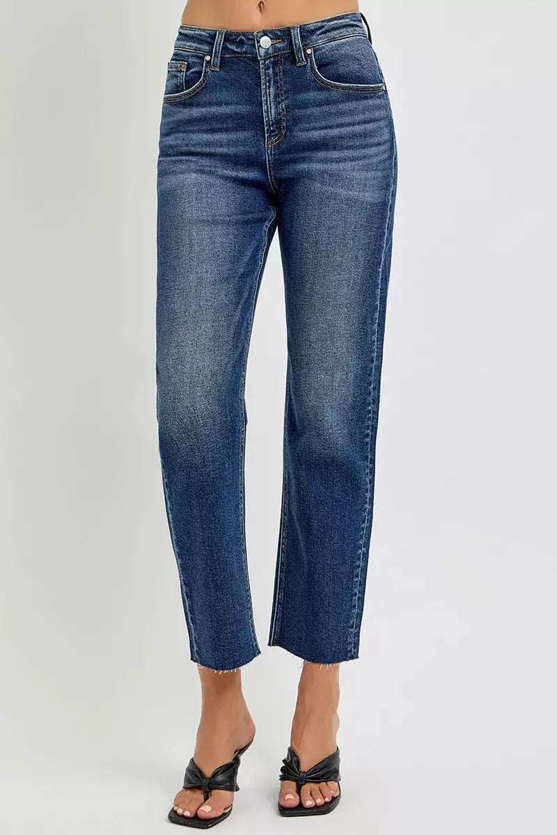 RISEN Jeans - High Rise Slim Barrel Jeans - Be Bliss Boutique