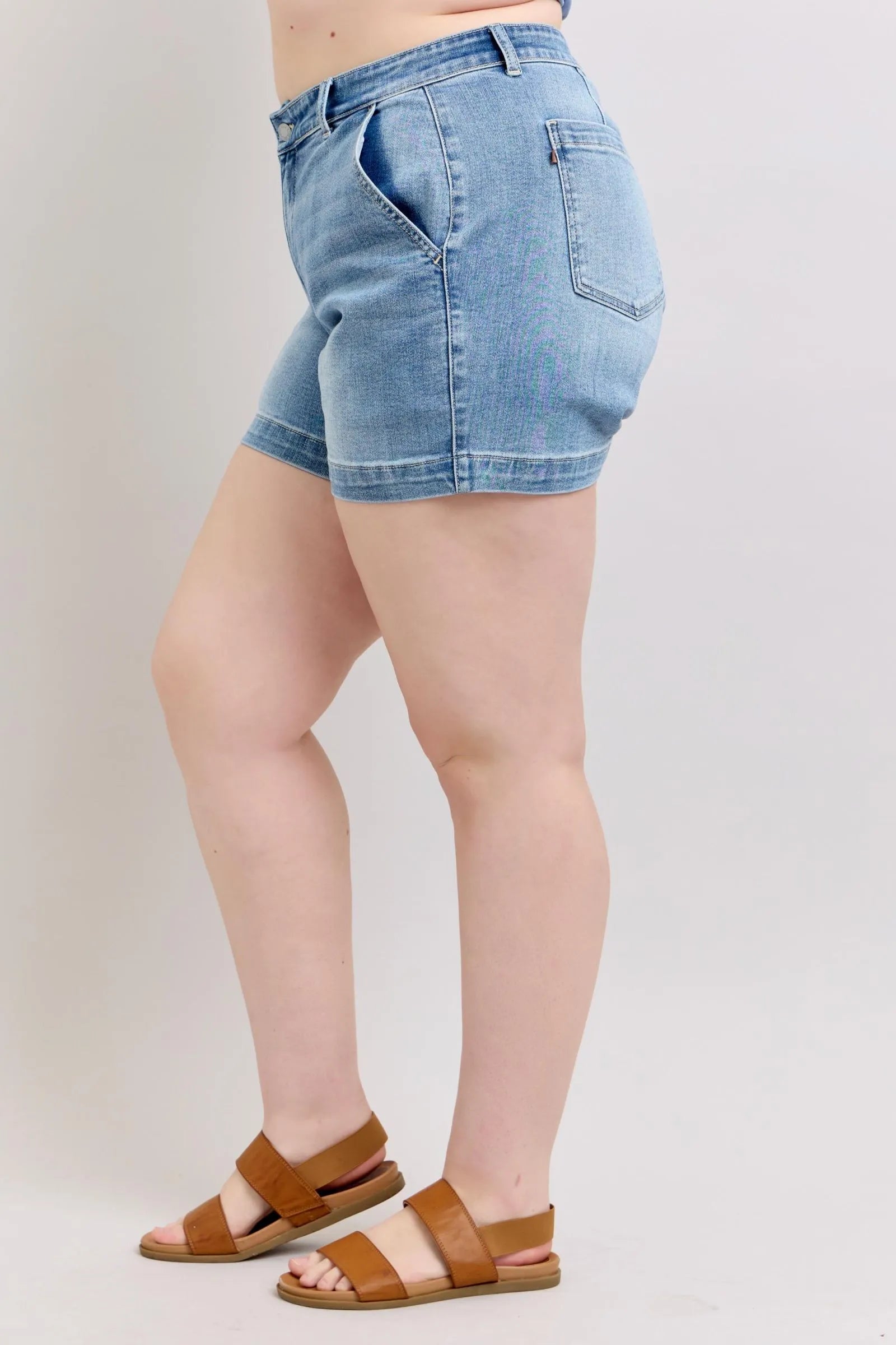 Judy Blue Jeans - Plus Size High Rise Denim Shorts - Be Bliss Boutique