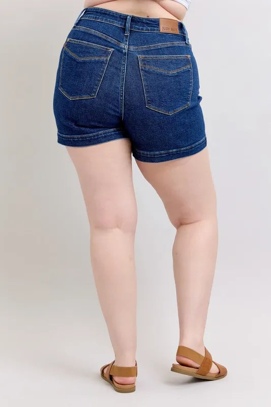 Judy Blue Full Size High Waist Tummy Control Denim Shorts - Be Bliss Boutique