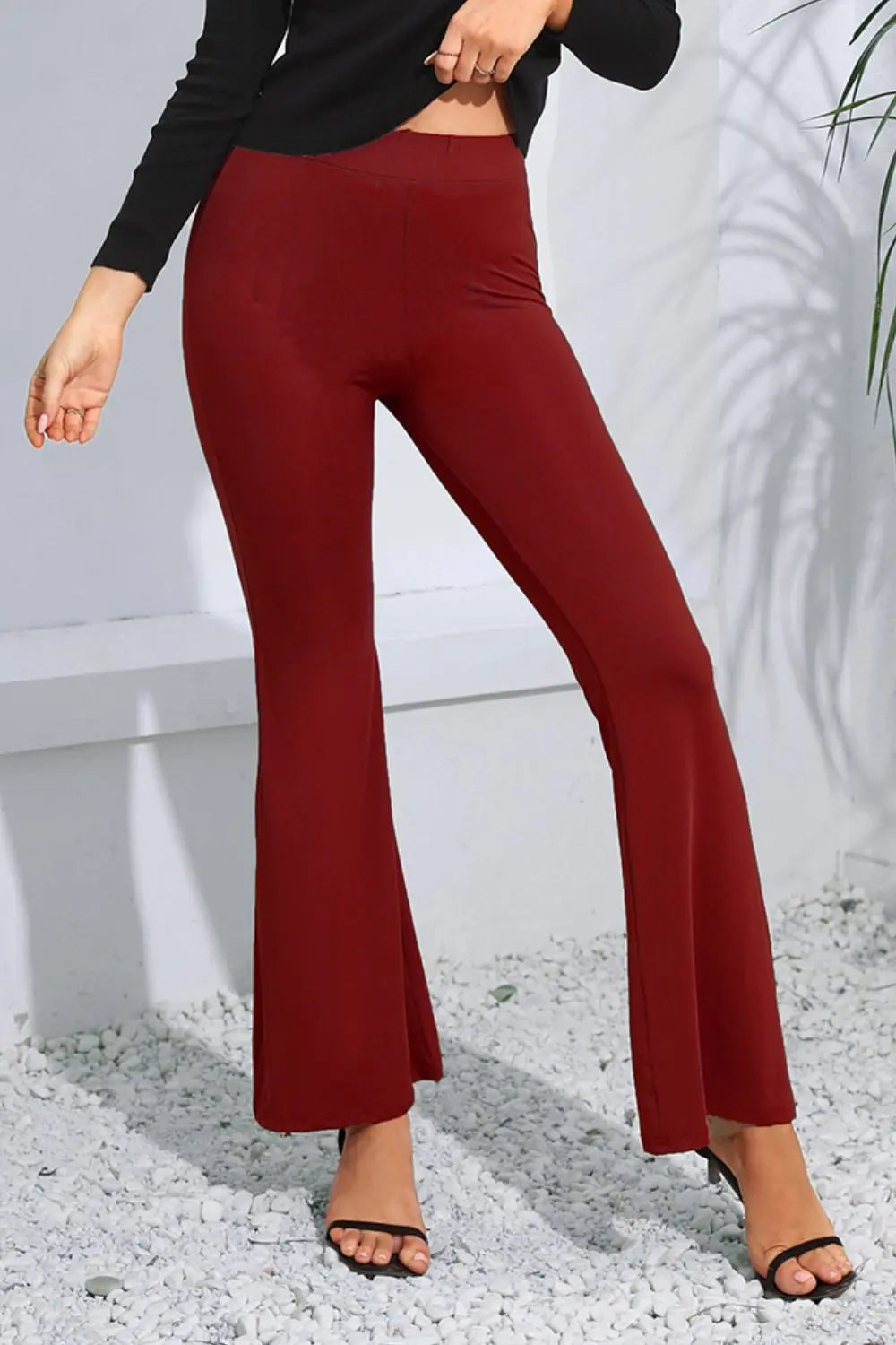 High Waist Flare Pants Long - Be Bliss Boutique