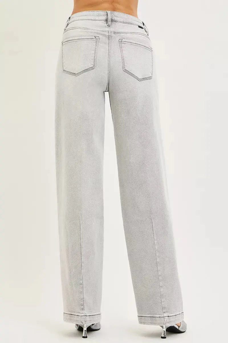 RISEN Jeans - Slouchy Baggy Jeans with Contrast Stitching - Be Bliss Boutique