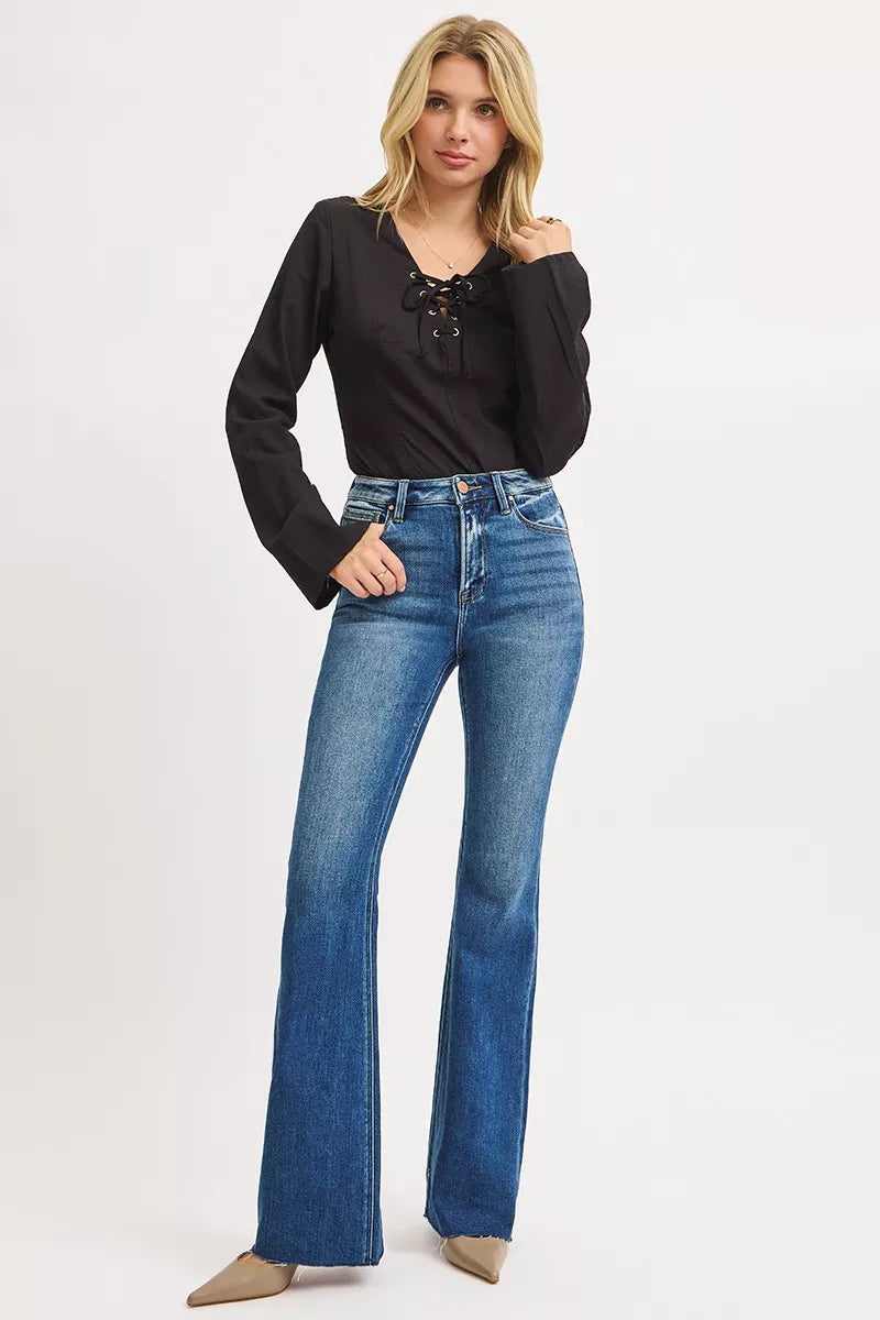 RISEN High Rise Flare Jeans -  Be Bliss Boutique