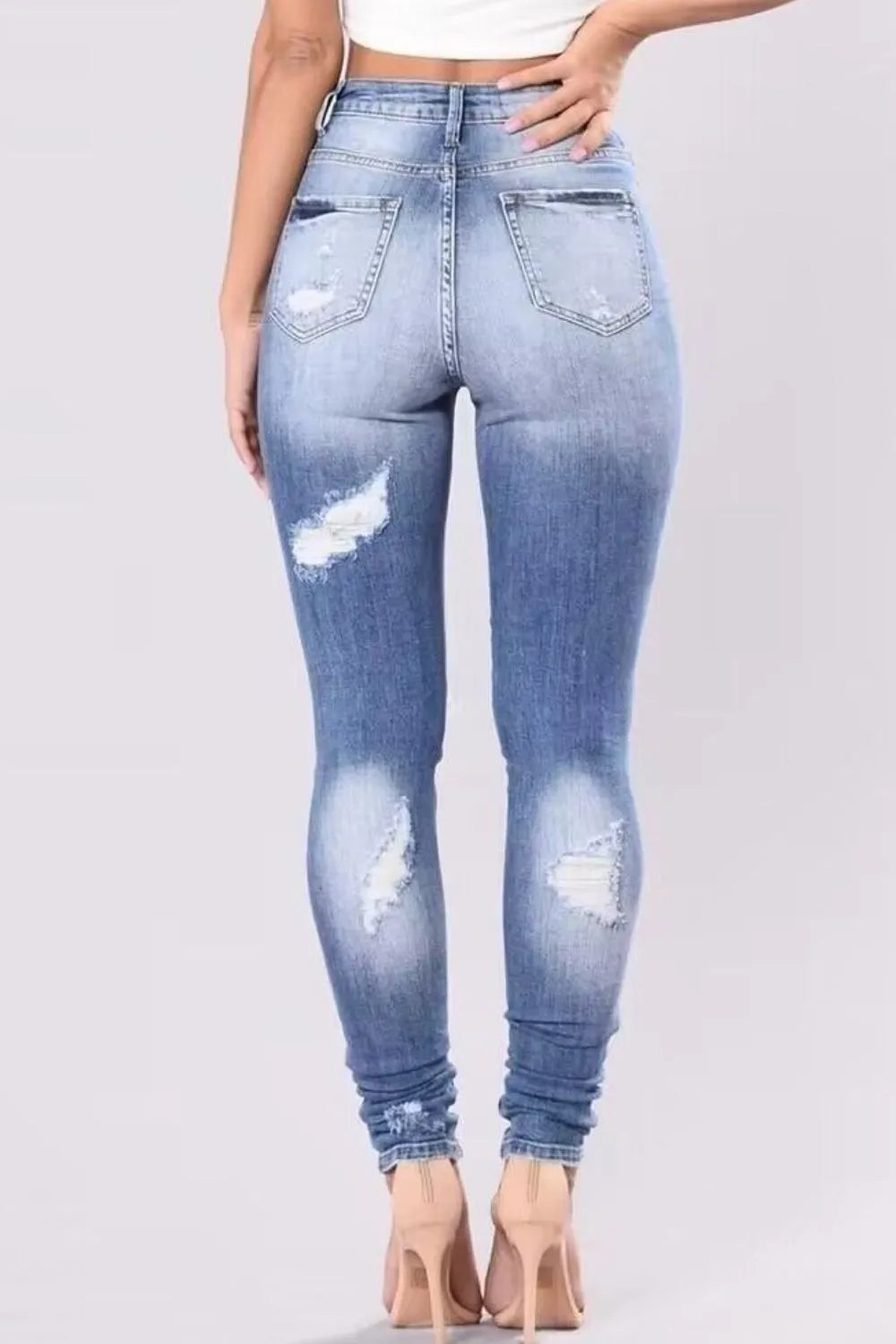 Full Size Distressed Skinny Jeans - Be Bliss Boutique