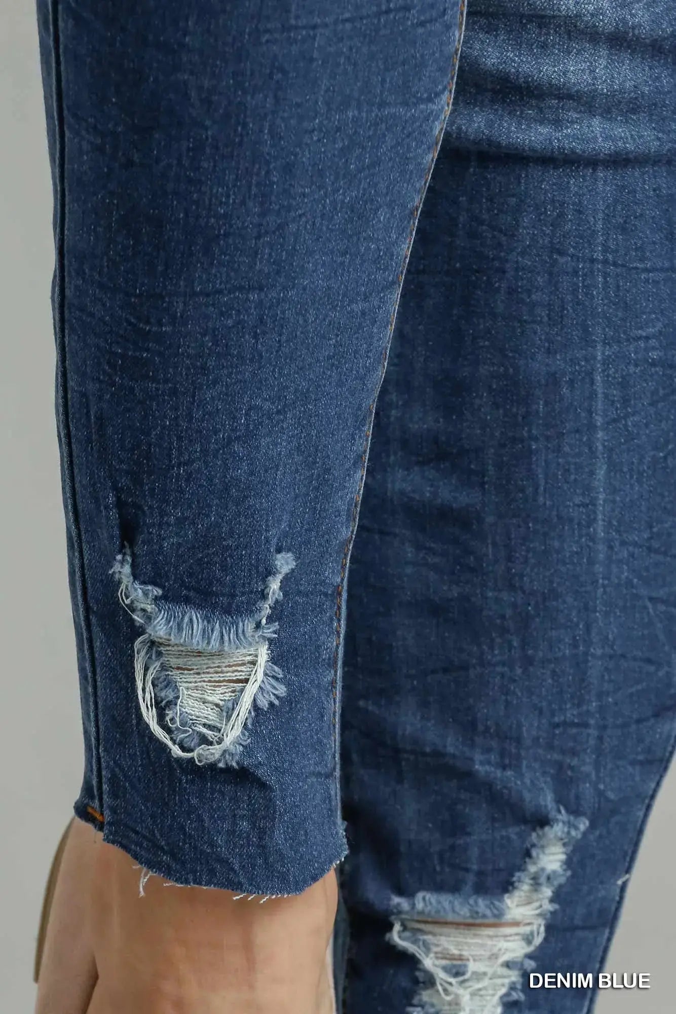 Umgee High-Waist Distressed Skinny Jeans - Be Bliss Boutique