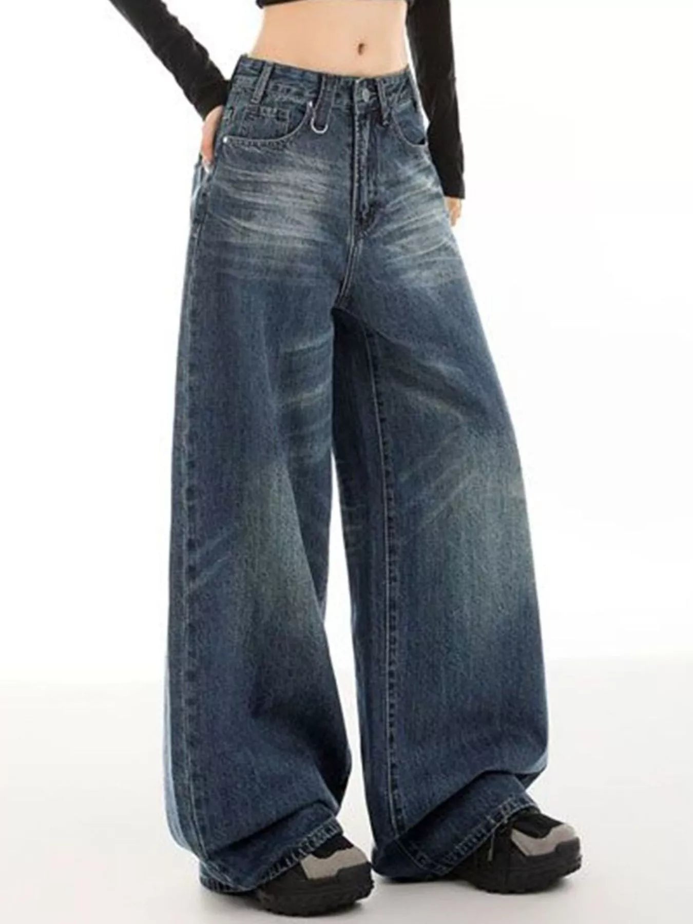 Vintage Wash Wide Leg Jeans - Be Bliss Boutique
