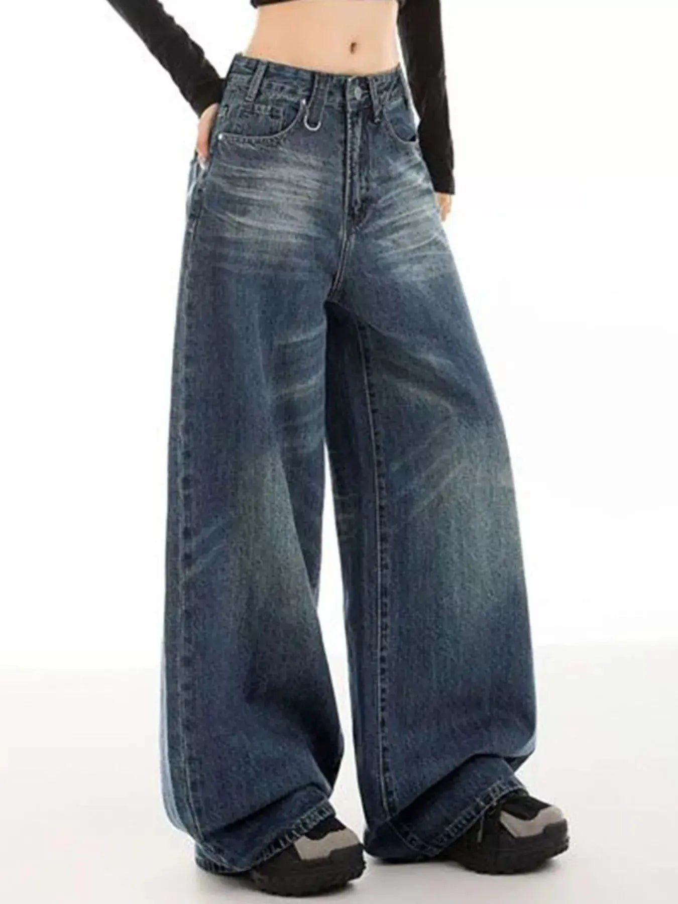 Vintage Wash Wide Leg Jeans - Be Bliss Boutique