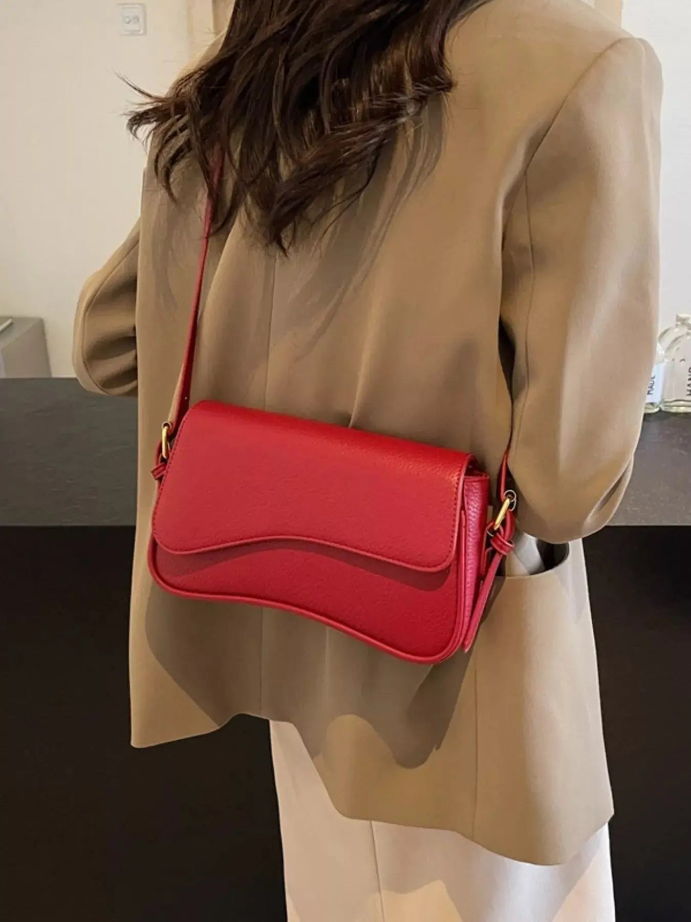 Solid Color Leather Crossbody Bag - Be Bliss Boutique