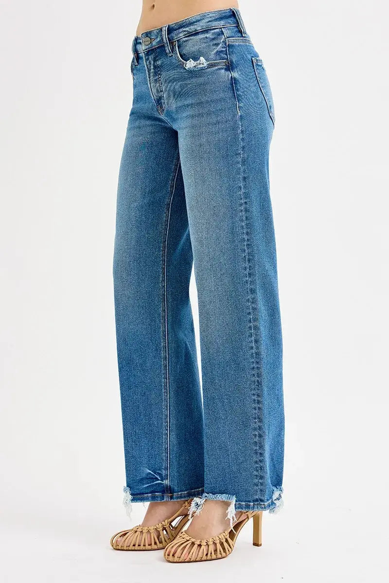 Full Size/Plus Size Mid Rise Baggy RISEN Jeans - Be Bliss Boutique