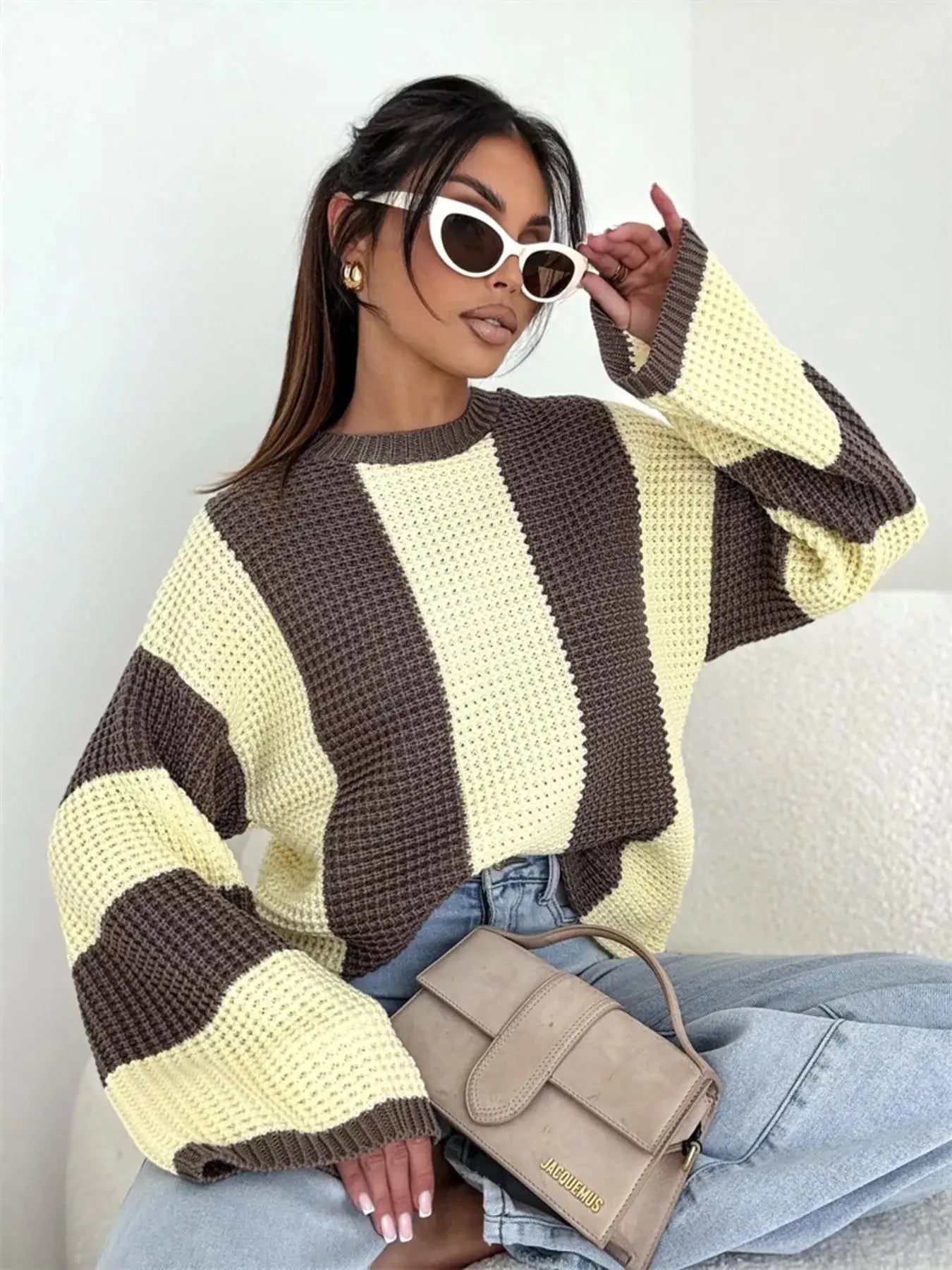 Color Block Long Sleeve Sweater - Be Bliss Boutique