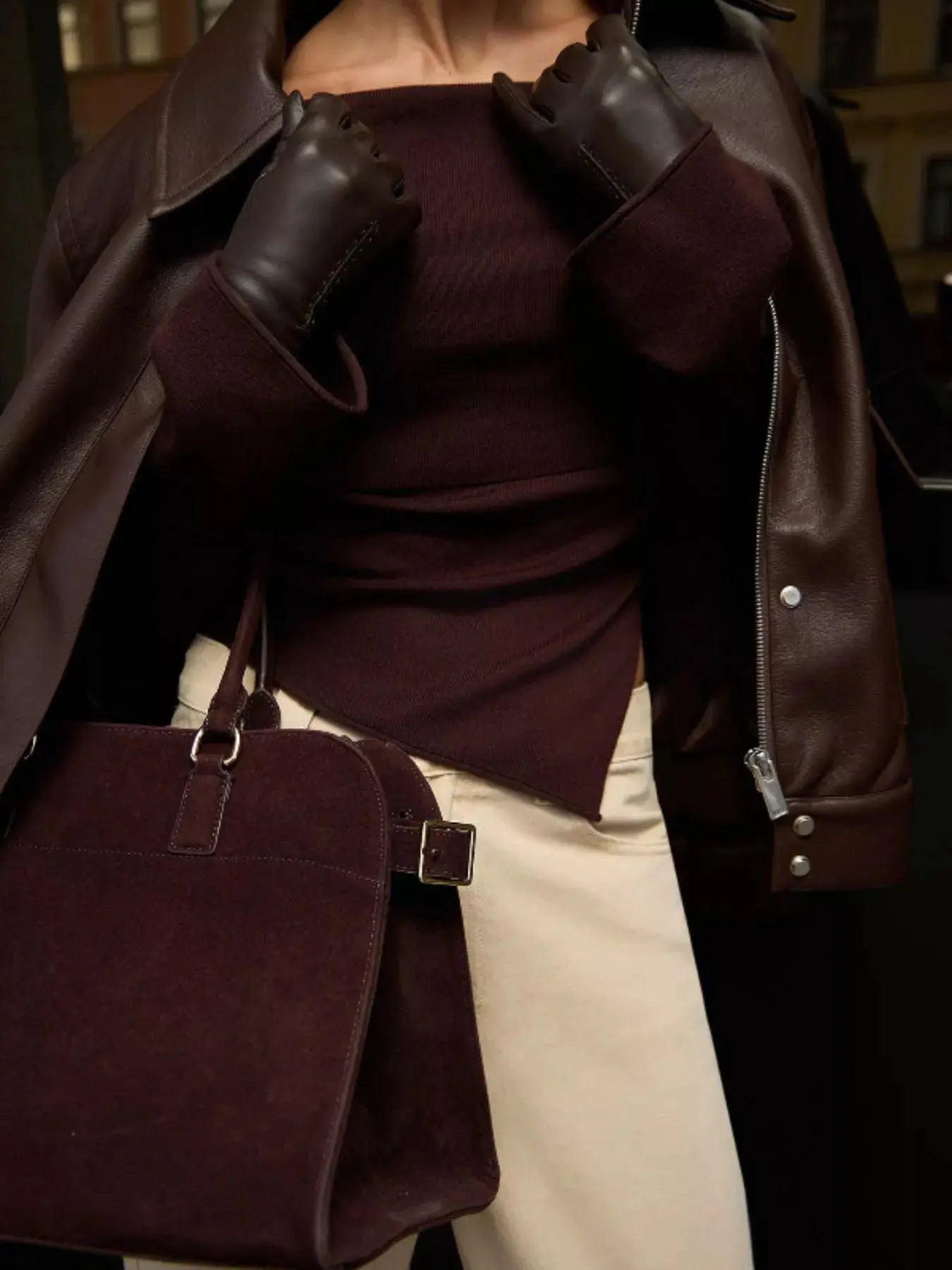 Asymmetrical Hem Off Shoulder Long Sleeve Knit Top - Be Bliss Boutique