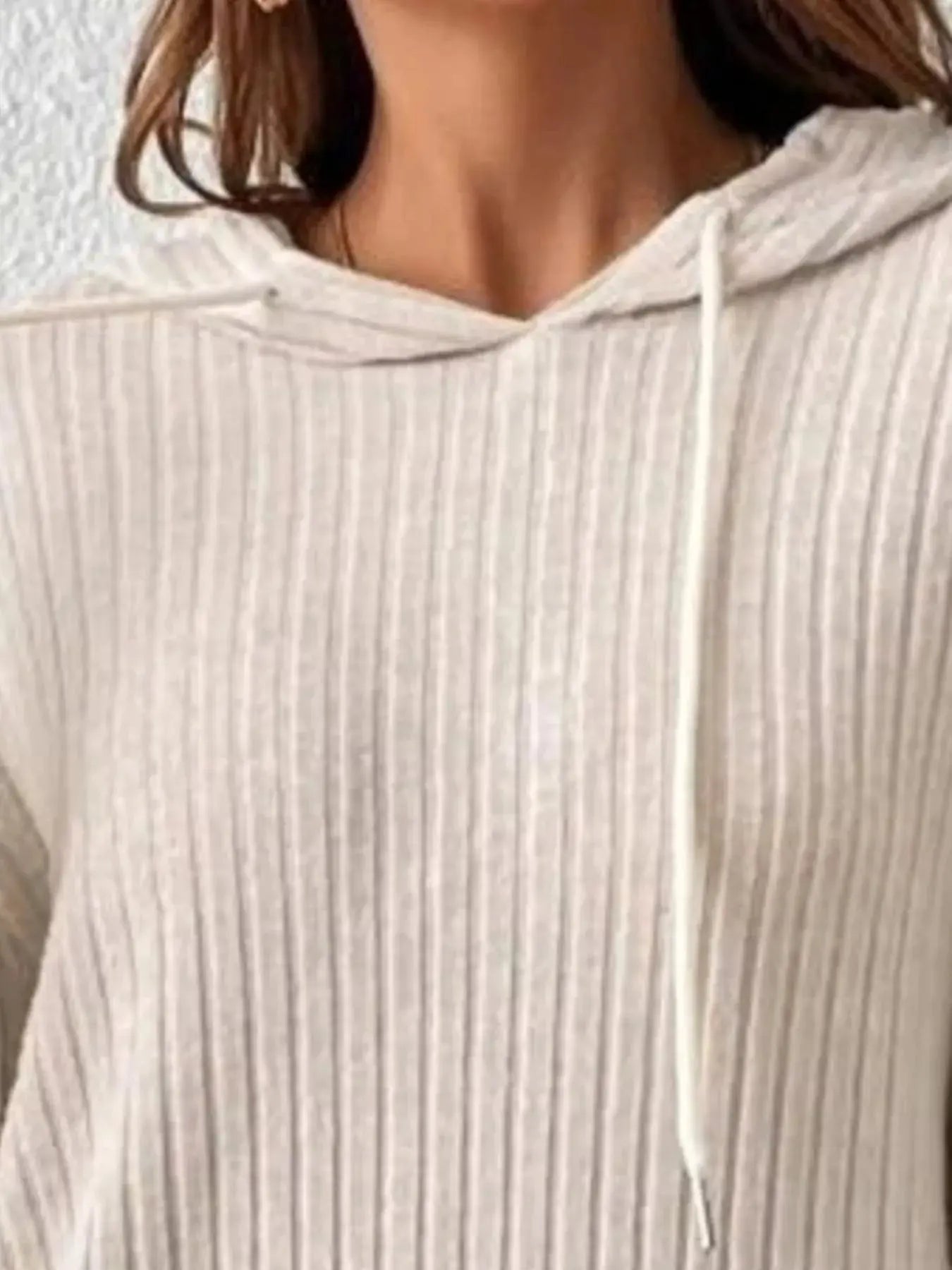 Ribbed Knit Long Sleeve Hoodie - Be Bliss Boutique