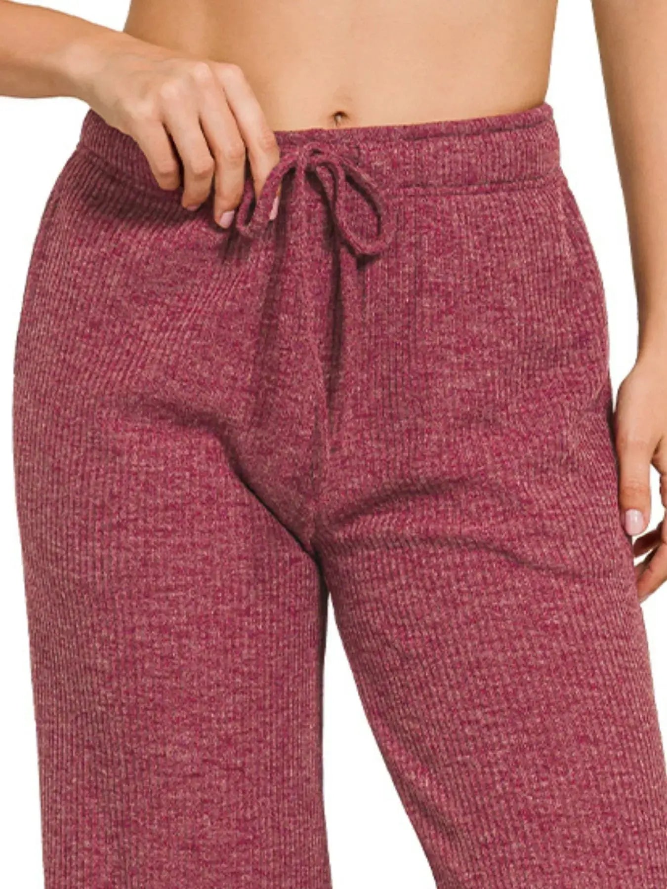 Zenana Ribbed Drawstring Lounge Pants - Be Bliss Boutique