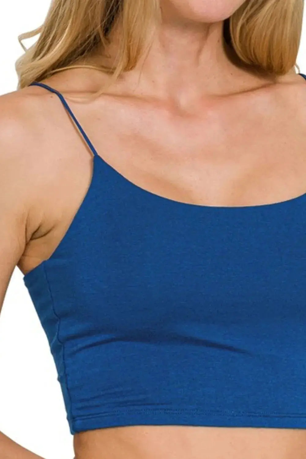 Zenana Blue Double Layered Spaghetti Strap Cami Tank - Be Bliss Boutique