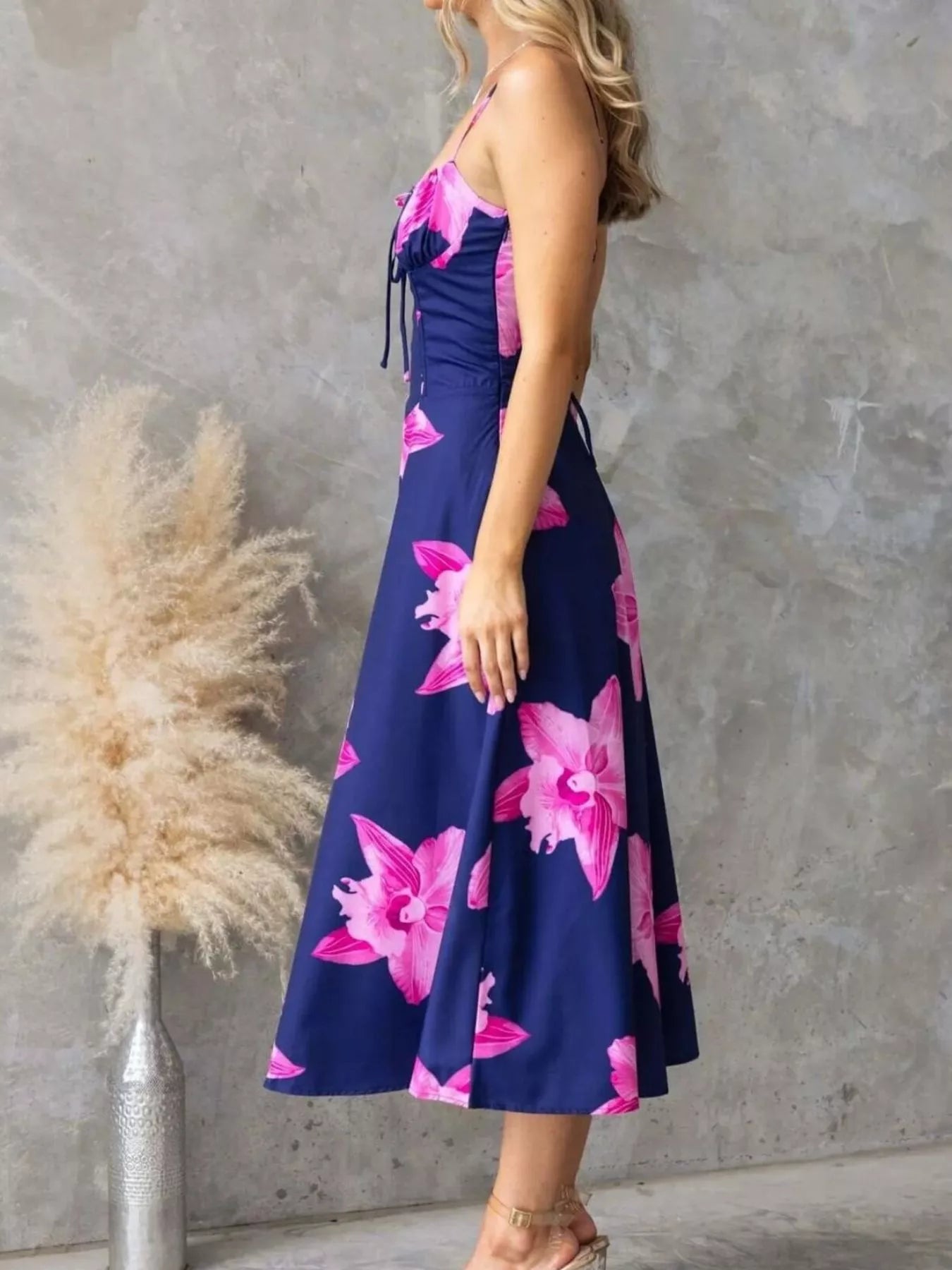 Floral Print Midi Cami Dress - Be Bliss Boutique