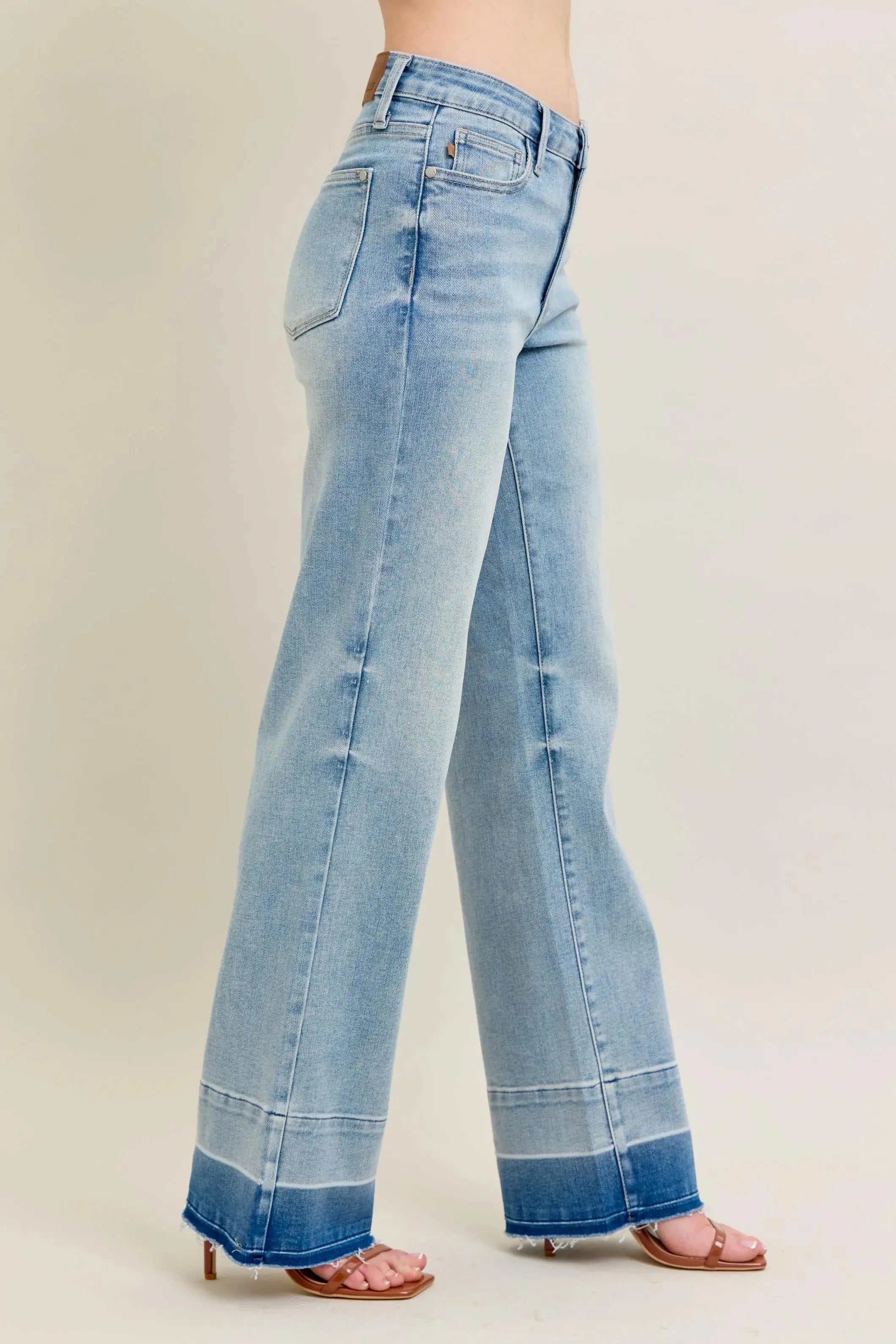 Judy Blue Jeans - Plus Size Mr Release Hem Wide Leg - Be Bliss Boutique