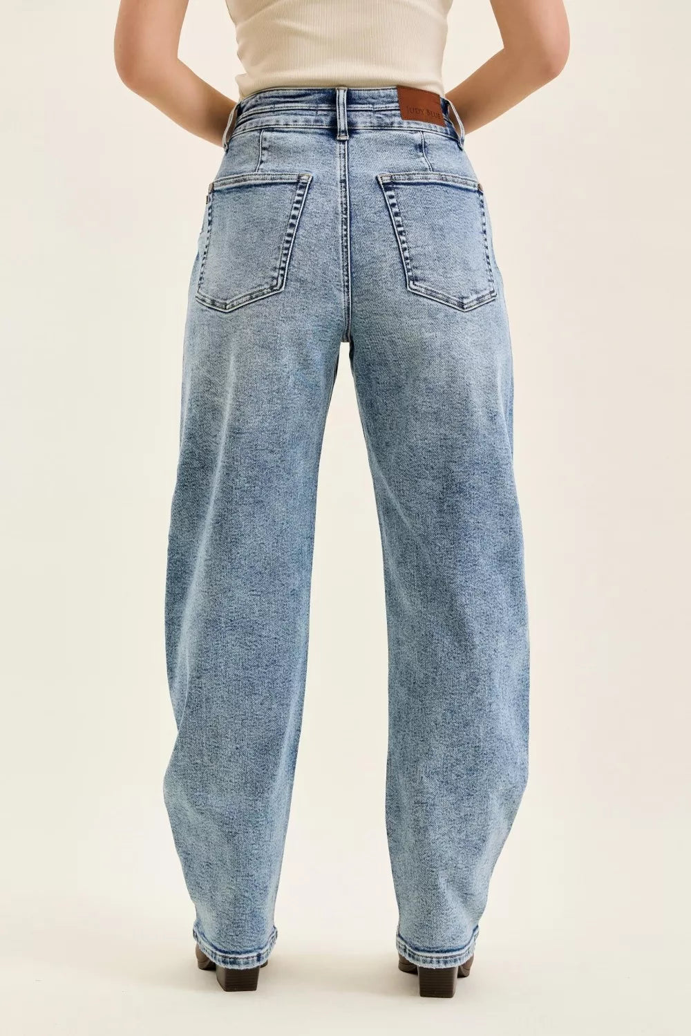 Judy Blue Full Size High Waist Marlow Arc Leg Jeans with Double Waistband - Be Bliss Boutique