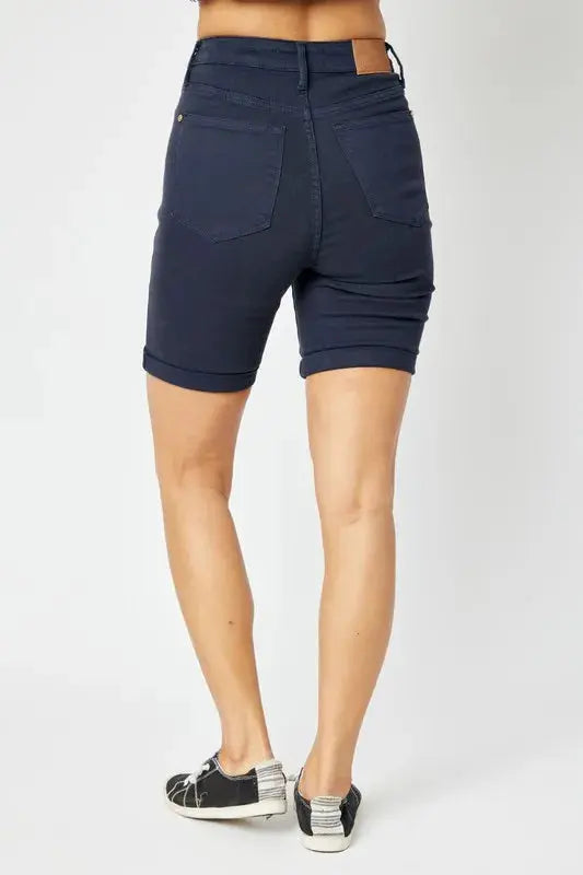 Full Size High Waist Tummy Control Bermuda Shorts by Judy Blue Jeans - Be Bliss Boutique