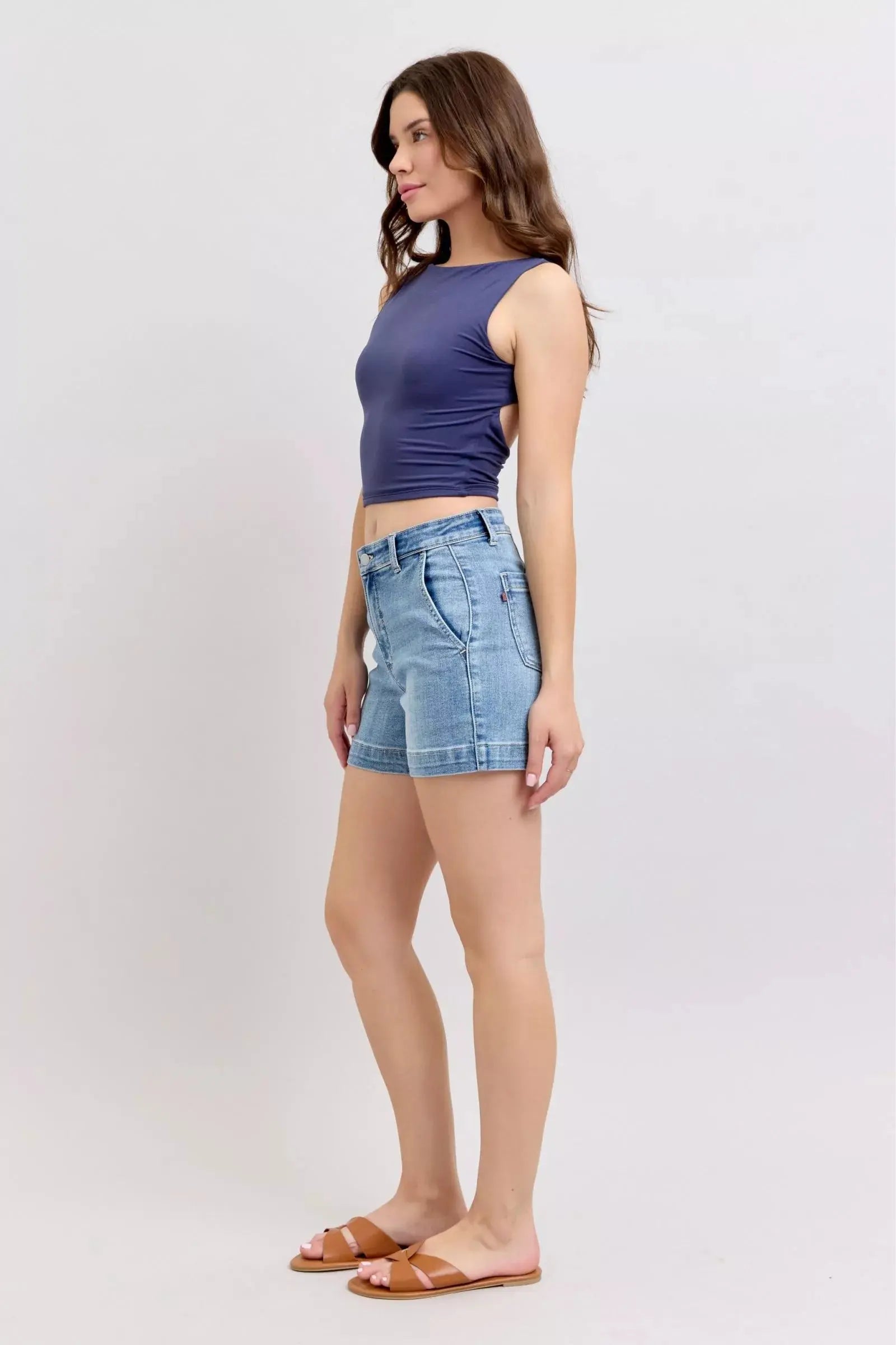 Judy Blue Jeans - Mid Rise Denim Shorts - Be Bliss Boutique