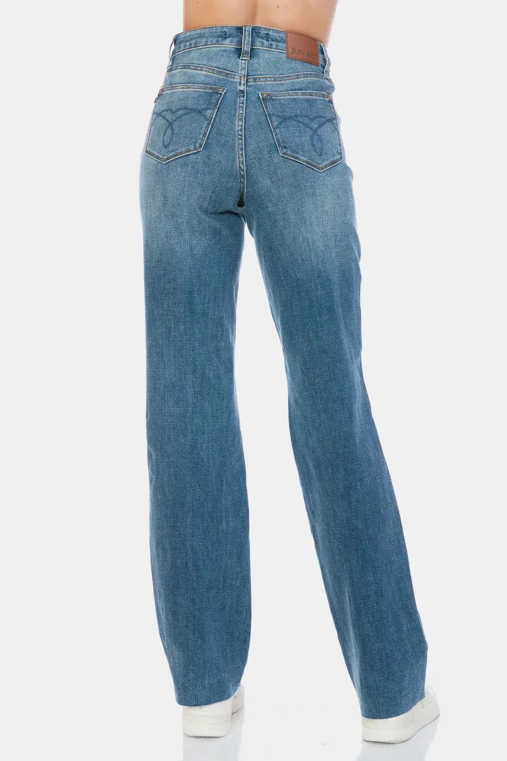 Full Size/Plus Size Tummy Control Cut Raw Hem Straight Judy Blue Jeans - Be Bliss Boutique