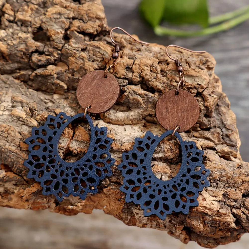Boho Mandala Geometric Cutout Dangle Earrings - Be Bliss Boutique