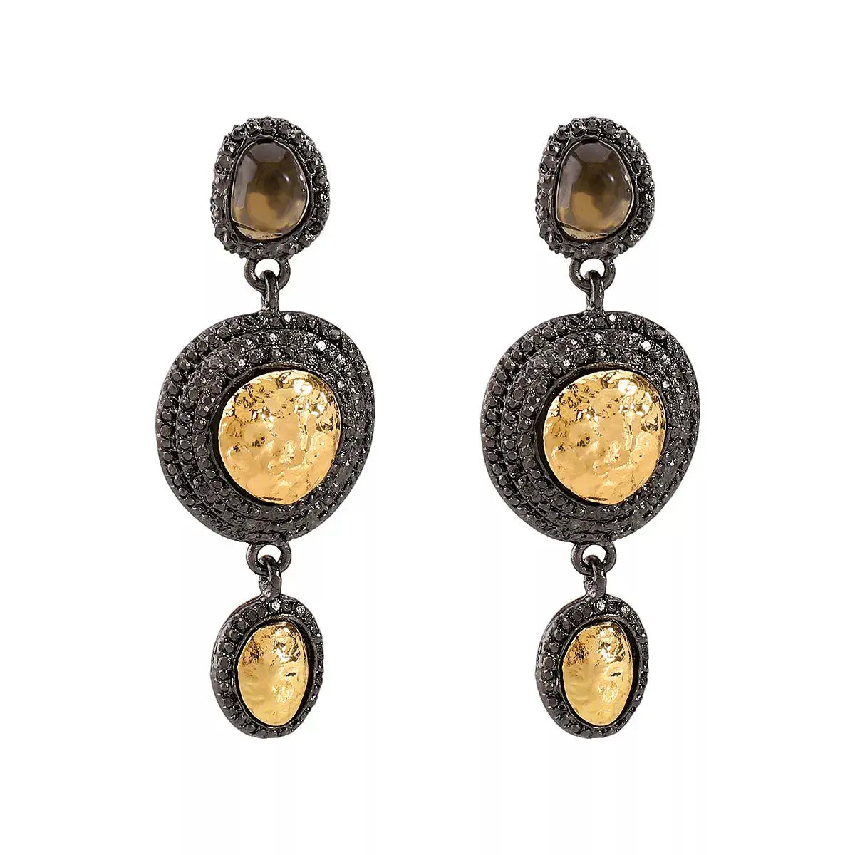 Vintage-Inspired Dangle Earrings with Gold Accents - Be Bliss Boutique