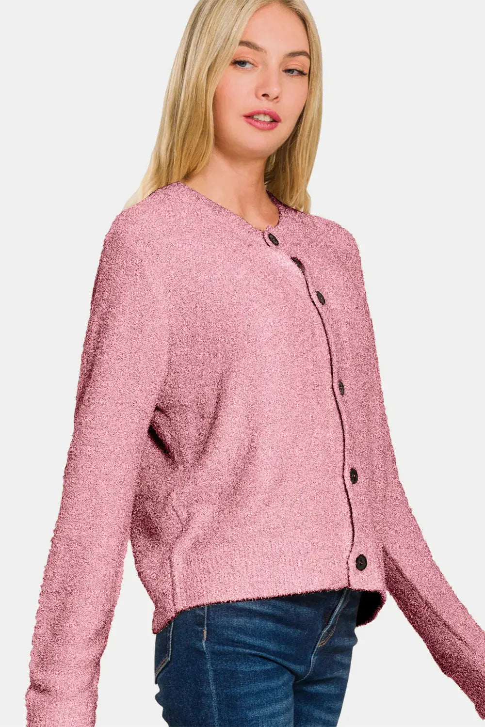 Zenana Button Down Long Sleeve Cardigan Sweater - Be Bliss Boutique