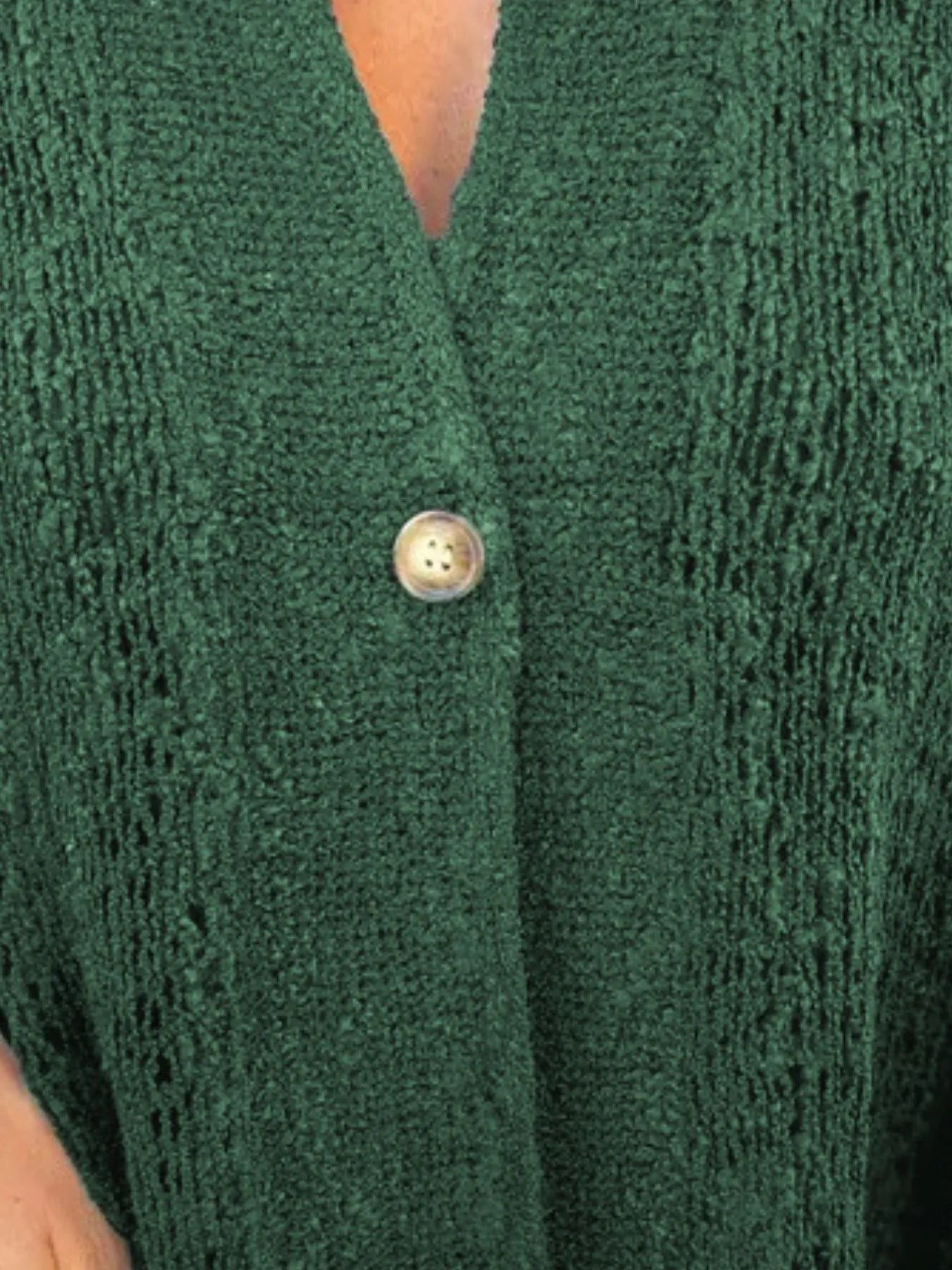 Full Size Knit Openwork One Button Cardigan - Be Bliss Boutique