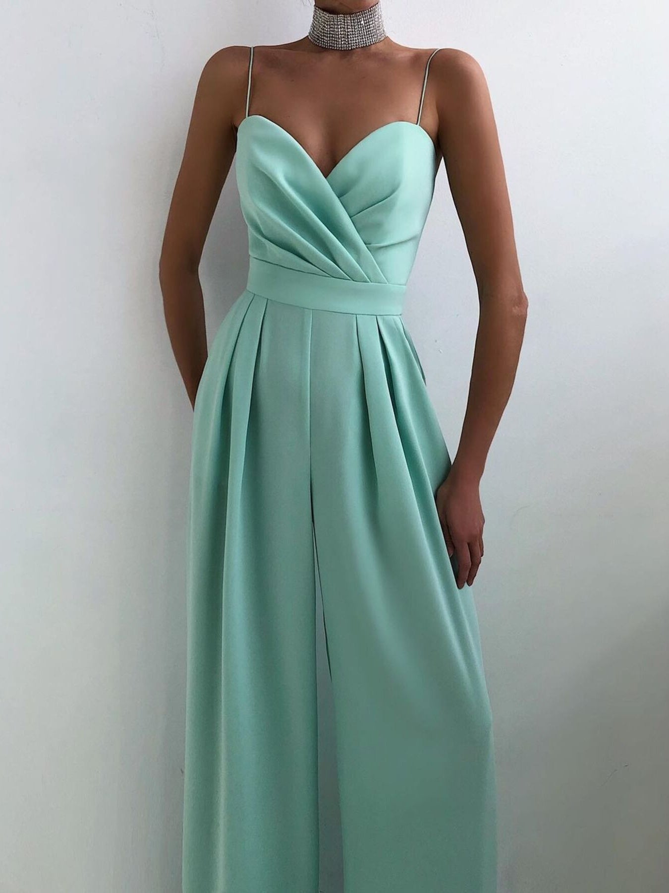 Full Size Spaghetti Strap Wide Leg Jumpsuit - Be Bliss Boutique