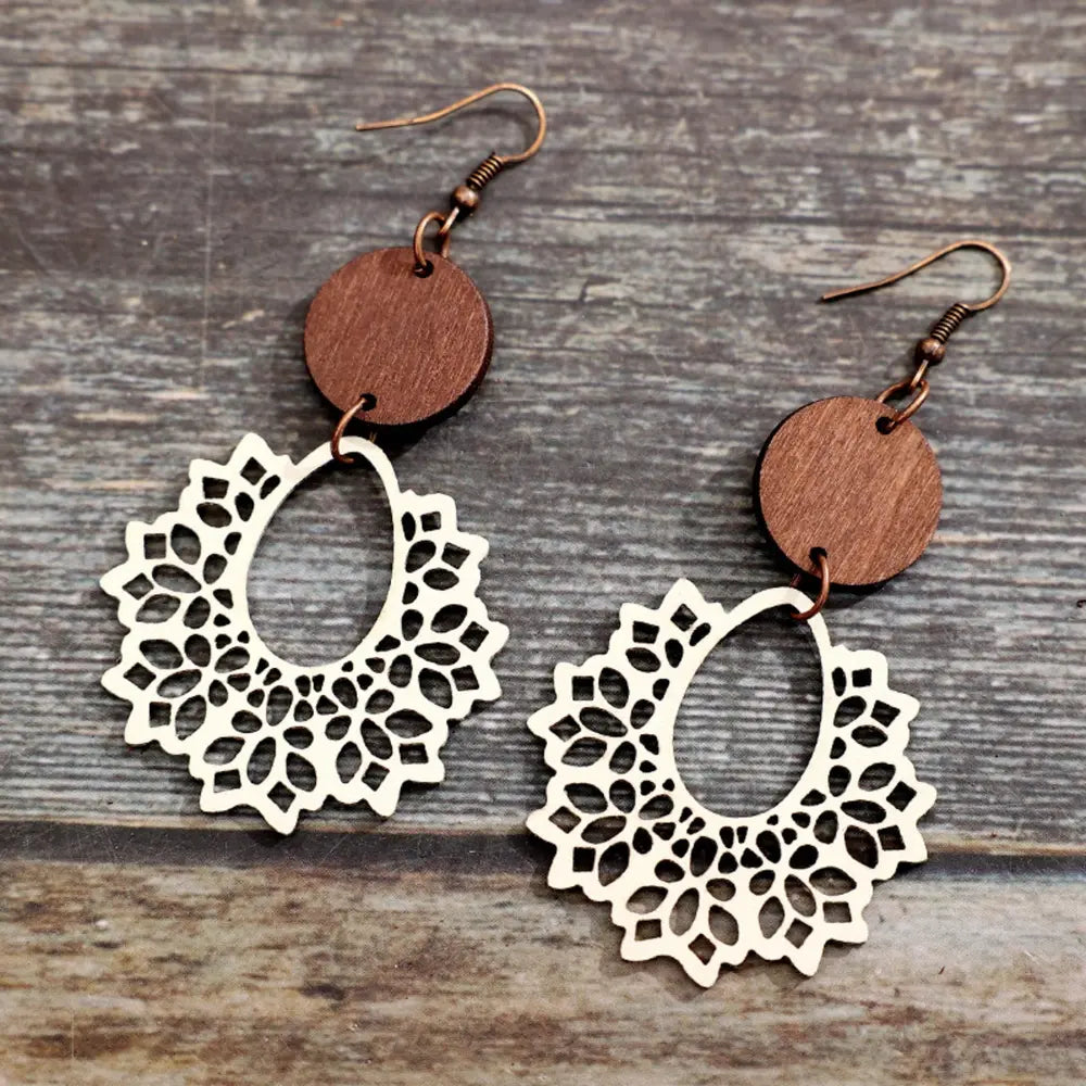 Boho Mandala Geometric Cutout Dangle Earrings - Be Bliss Boutique