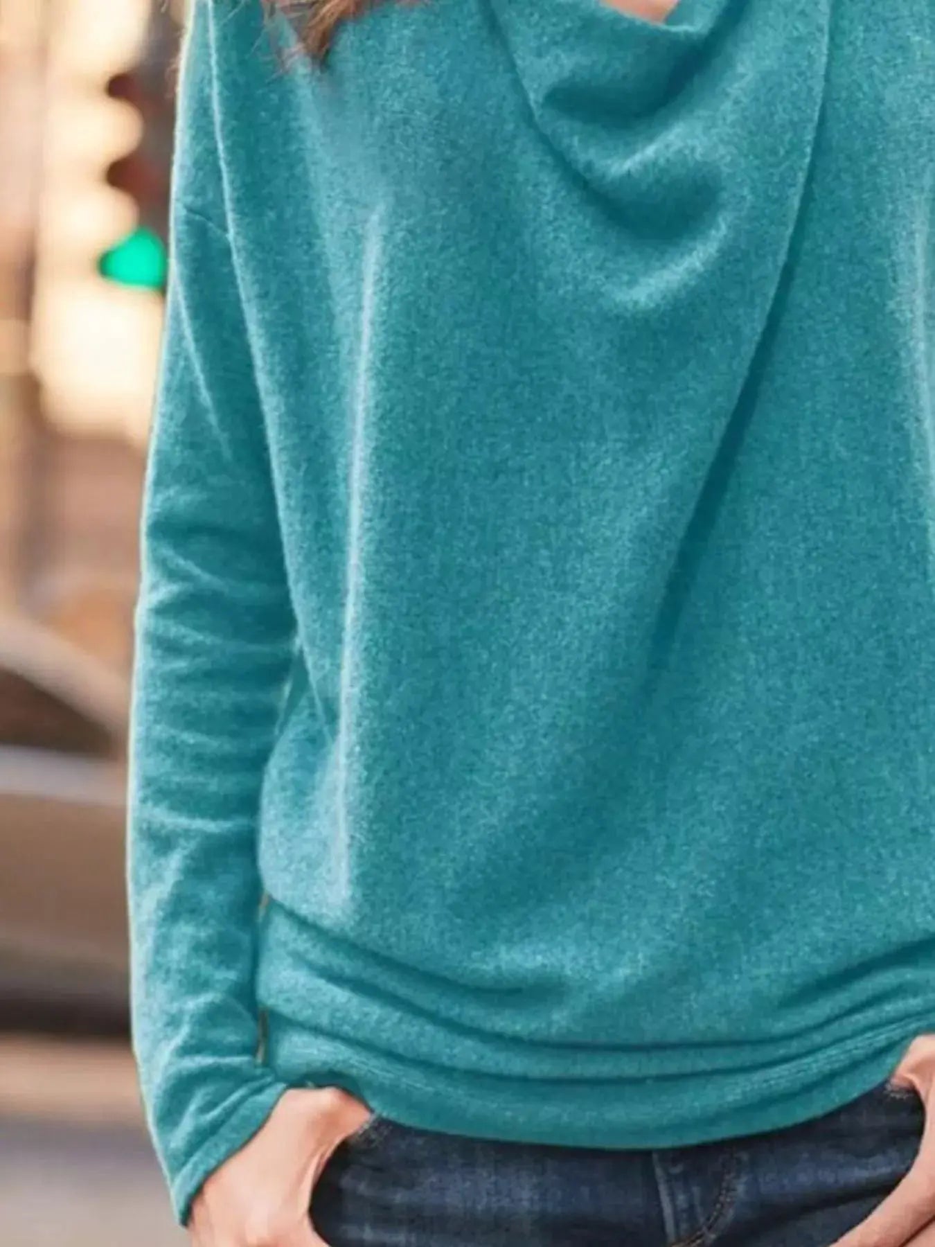 Full Size Cowl Neck Long Sleeve Top - Be Bliss Boutique