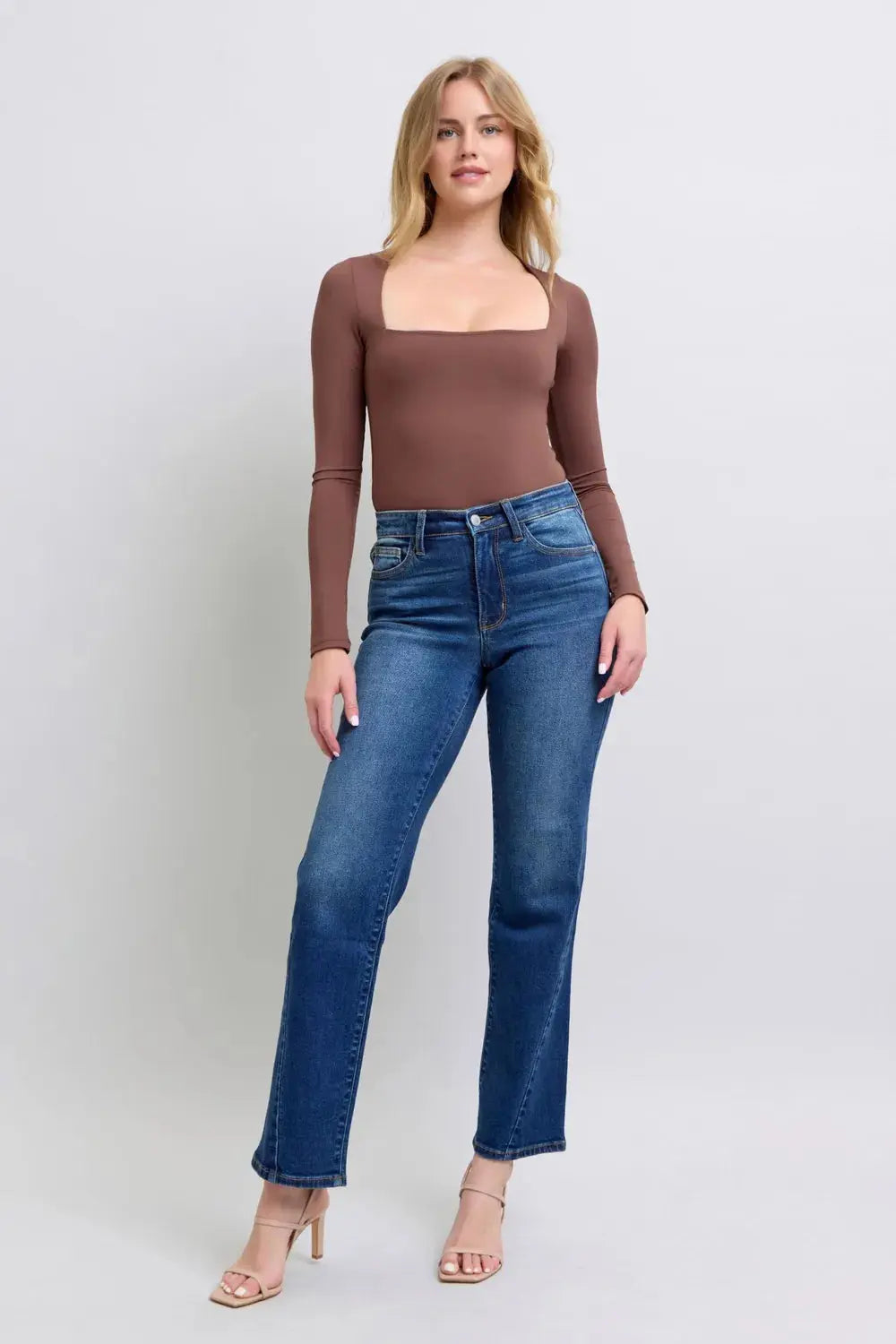 Plus Size Side Seam Detail Straight Leg Judy Blue Jeans - Be Bliss Boutique