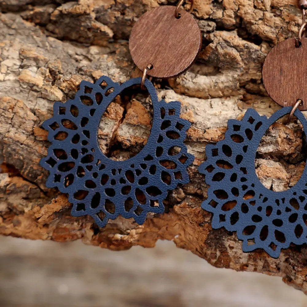 Boho Mandala Geometric Cutout Dangle Earrings - Be Bliss Boutique