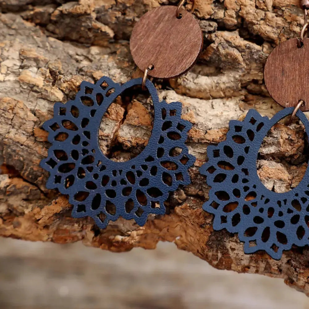 Boho Mandala Geometric Cutout Dangle Earrings - Be Bliss Boutique