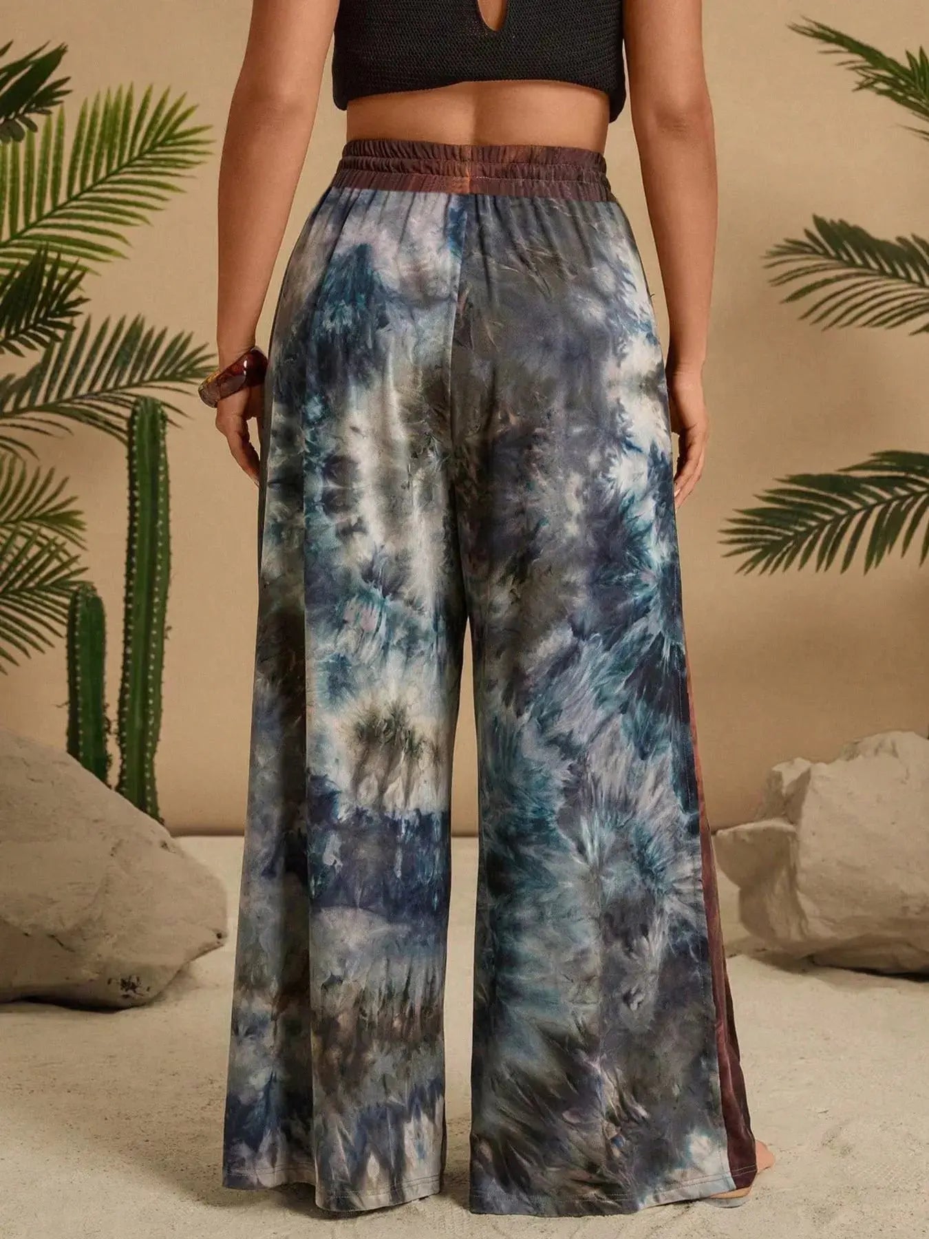 Full Size Tie-Dye Wide Leg Casual Pants - Be Bliss Boutique