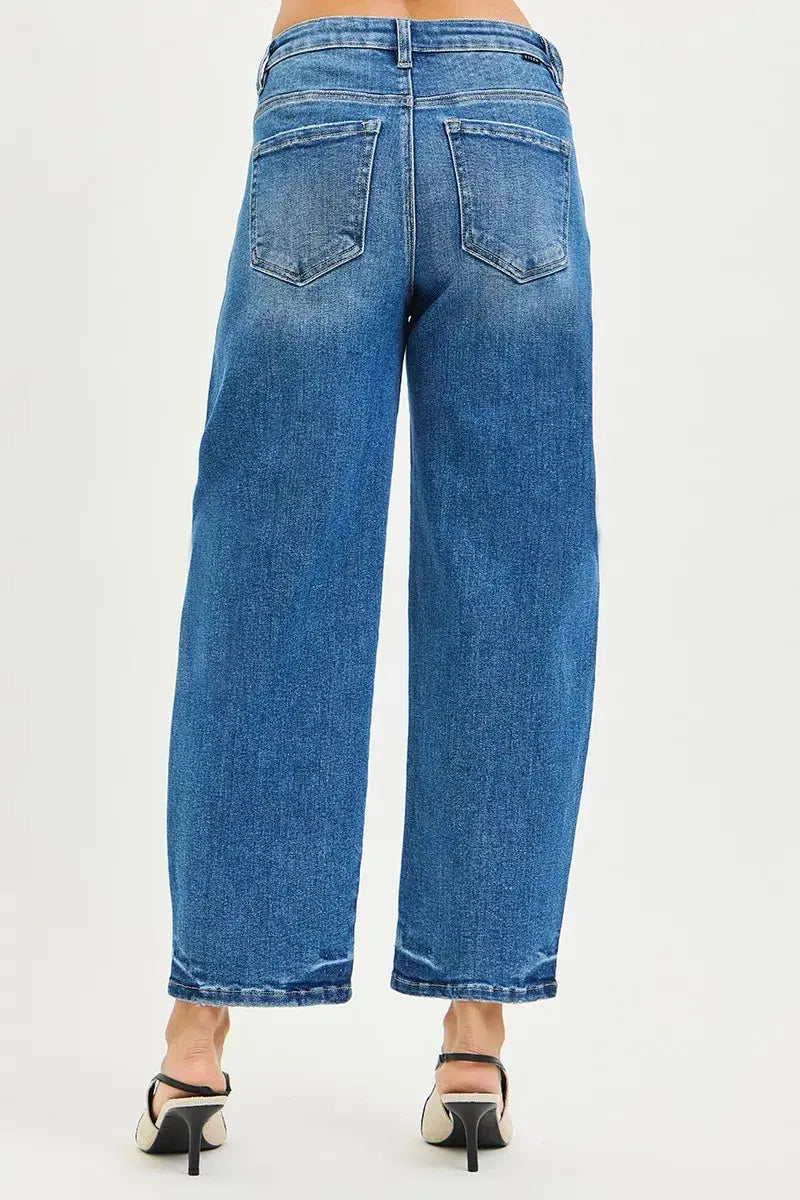 RISEN Jeans - Slouchy Cropped Barrel Jeans - Be Bliss Boutique