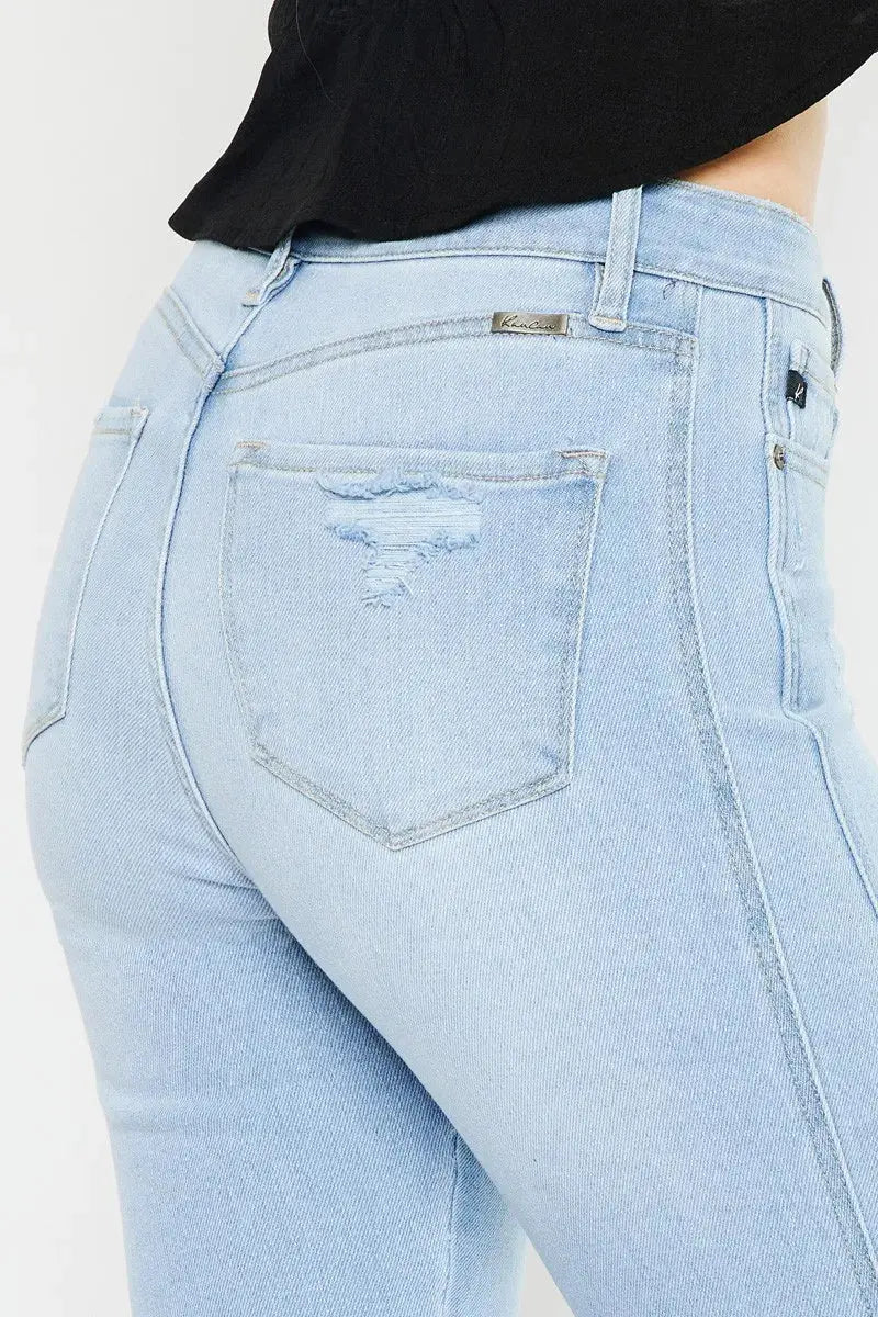Curvy Kancan High Rise Flare Jeans - Light Wash - Be Bliss Boutique