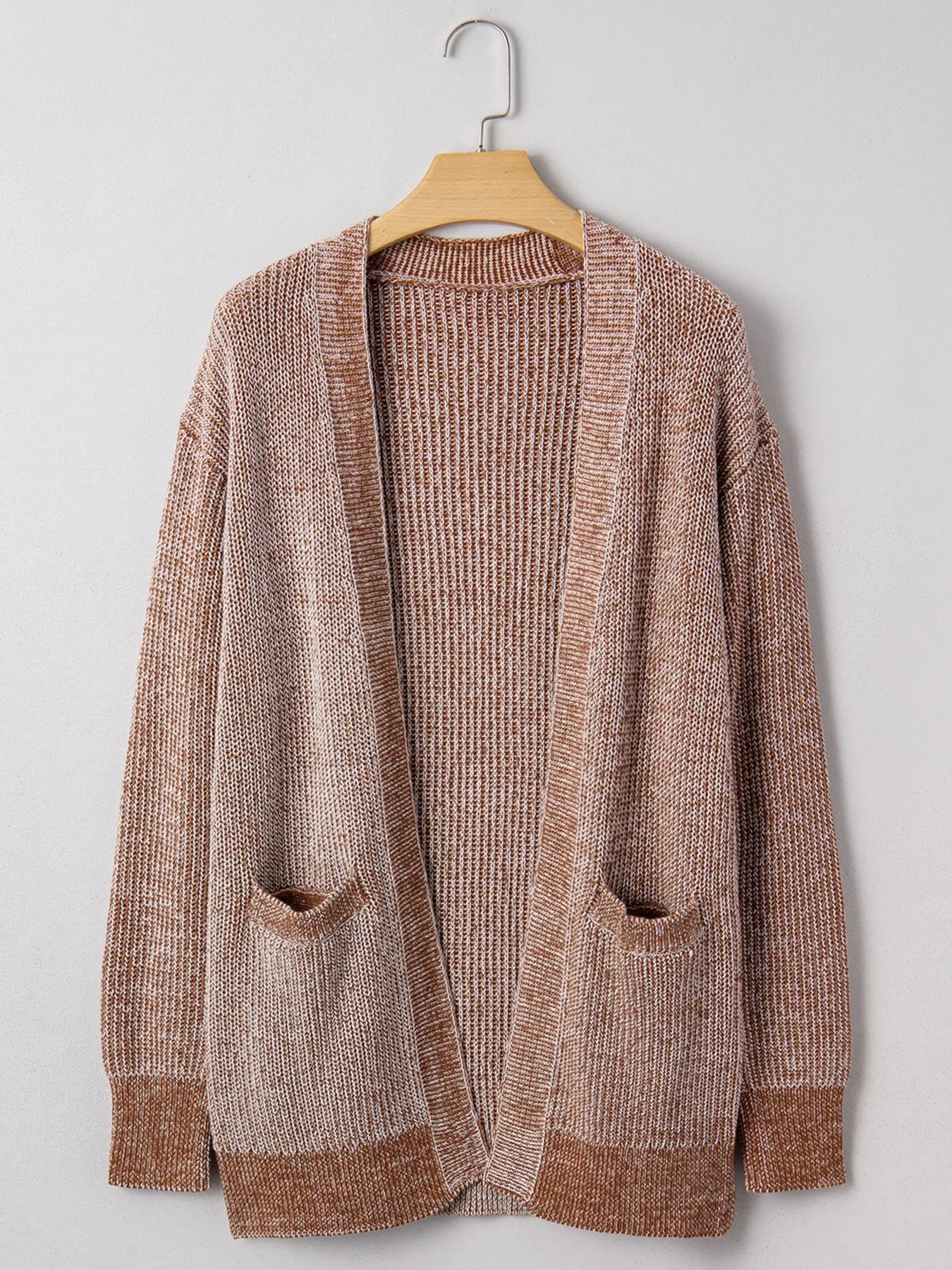 Open Front Dropped Shoulder Cardigan with Pockets - Be Bliss Boutique