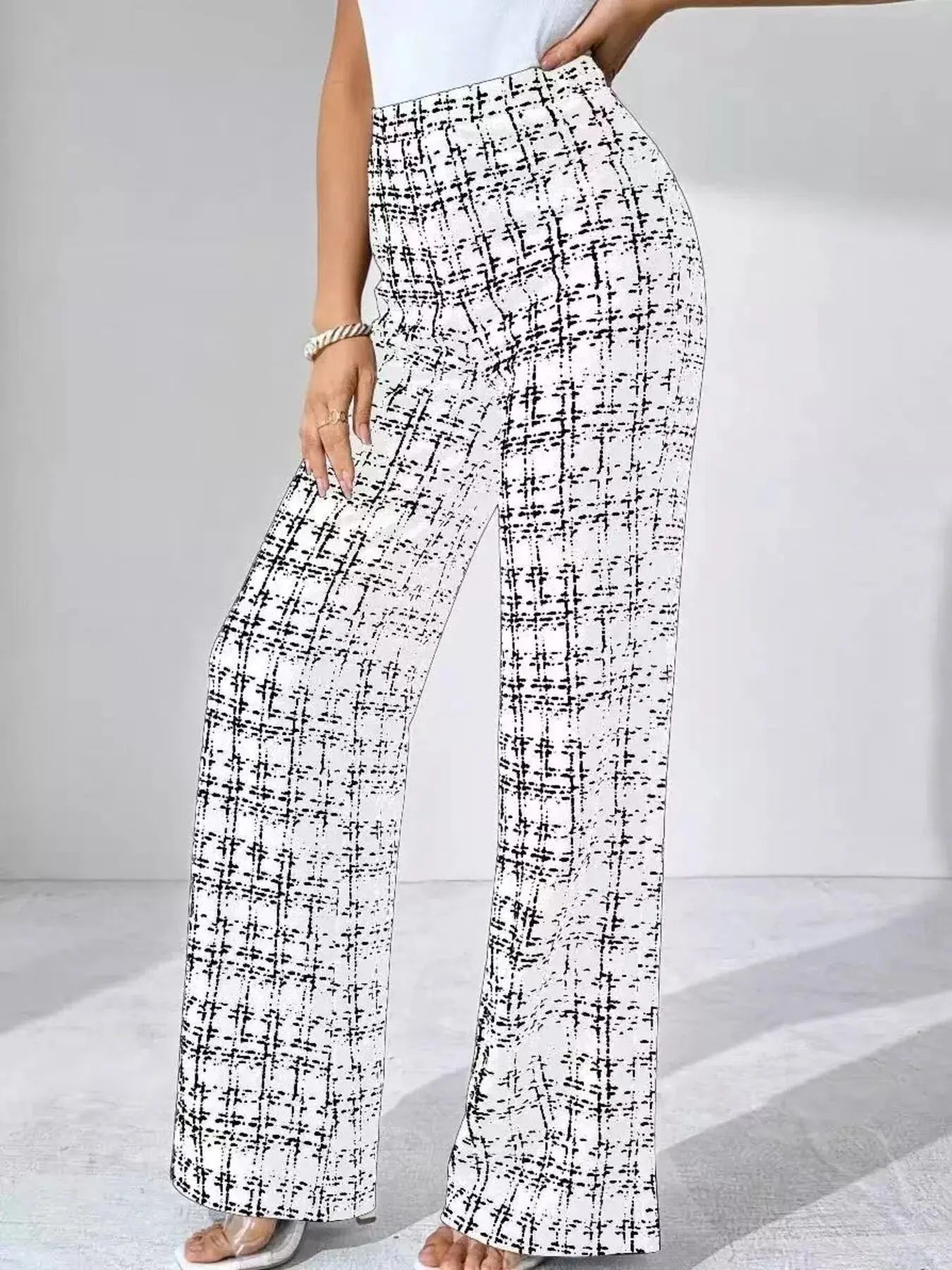 Plaid Wide Leg Pants - Be Bliss Boutique